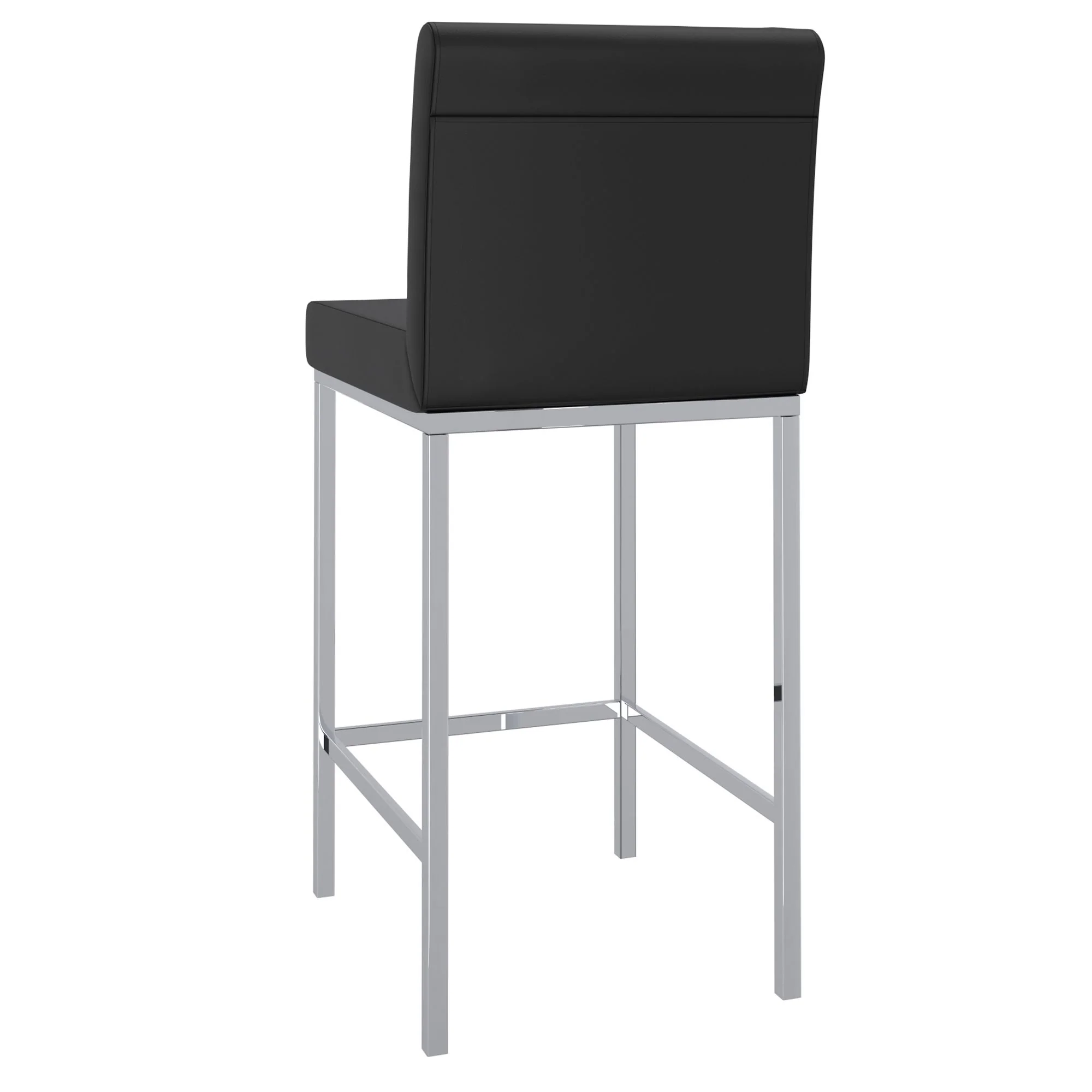 Porto 26" Counter Stool, set of 2, in Black and Chrome - Image 3