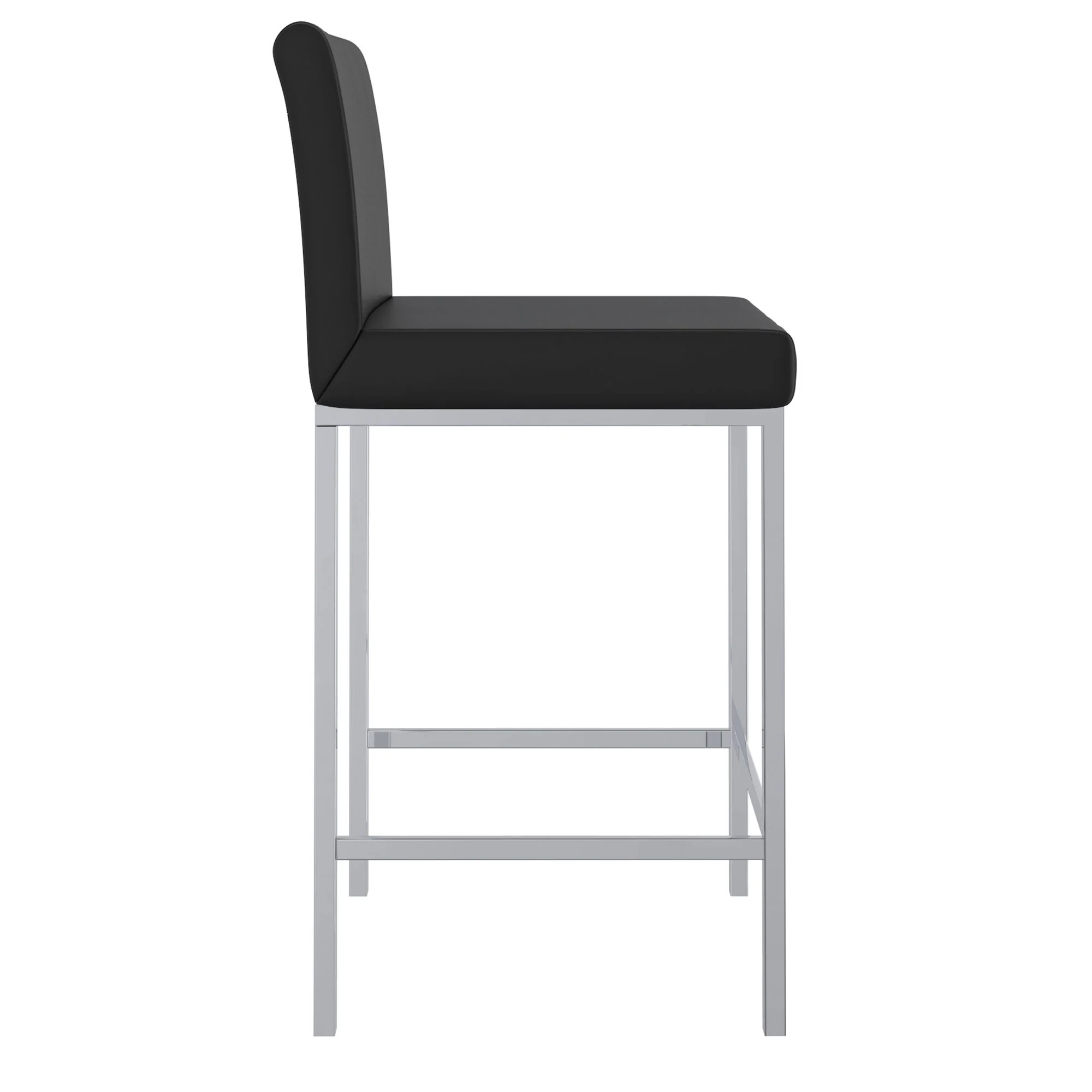 Porto 26" Counter Stool, set of 2, in Black and Chrome - Image 4