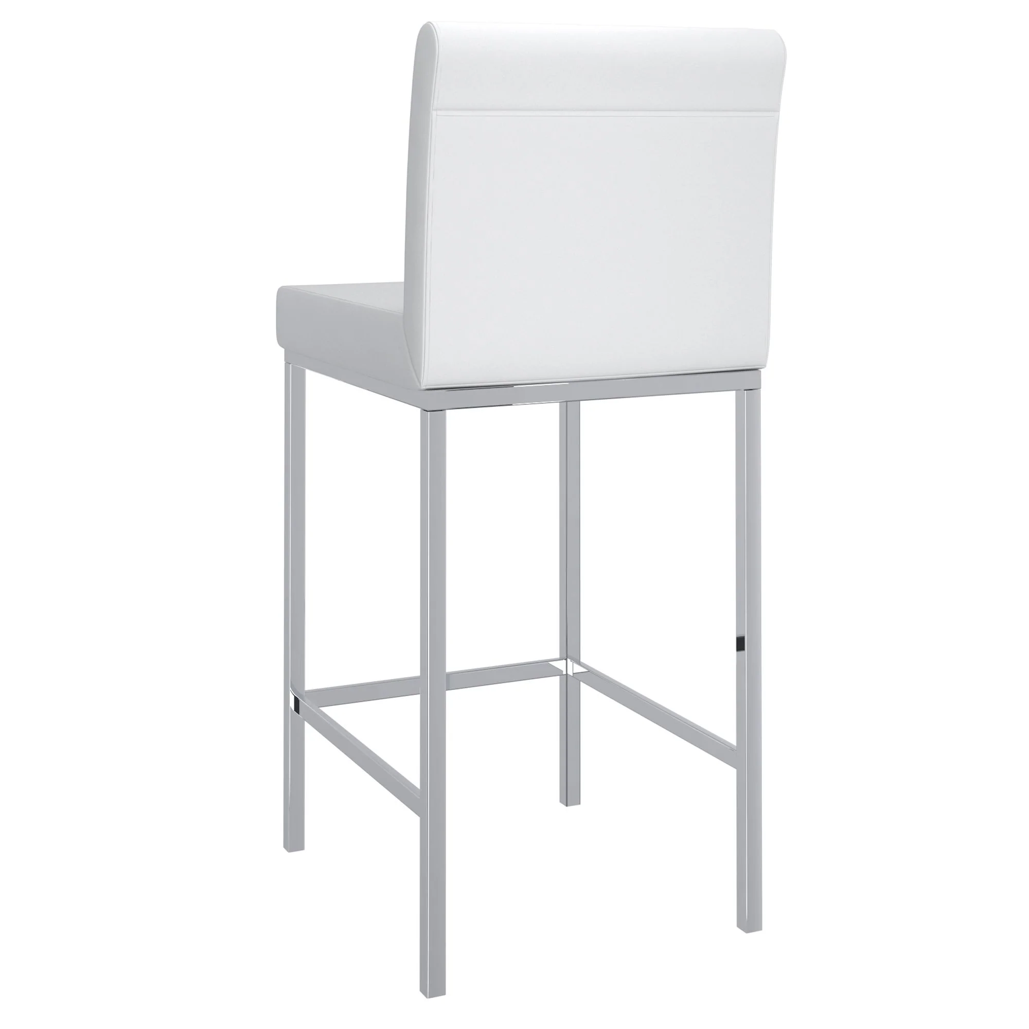 Porto 26" Counter Stool, set of 2, in White and Chrome - Image 3