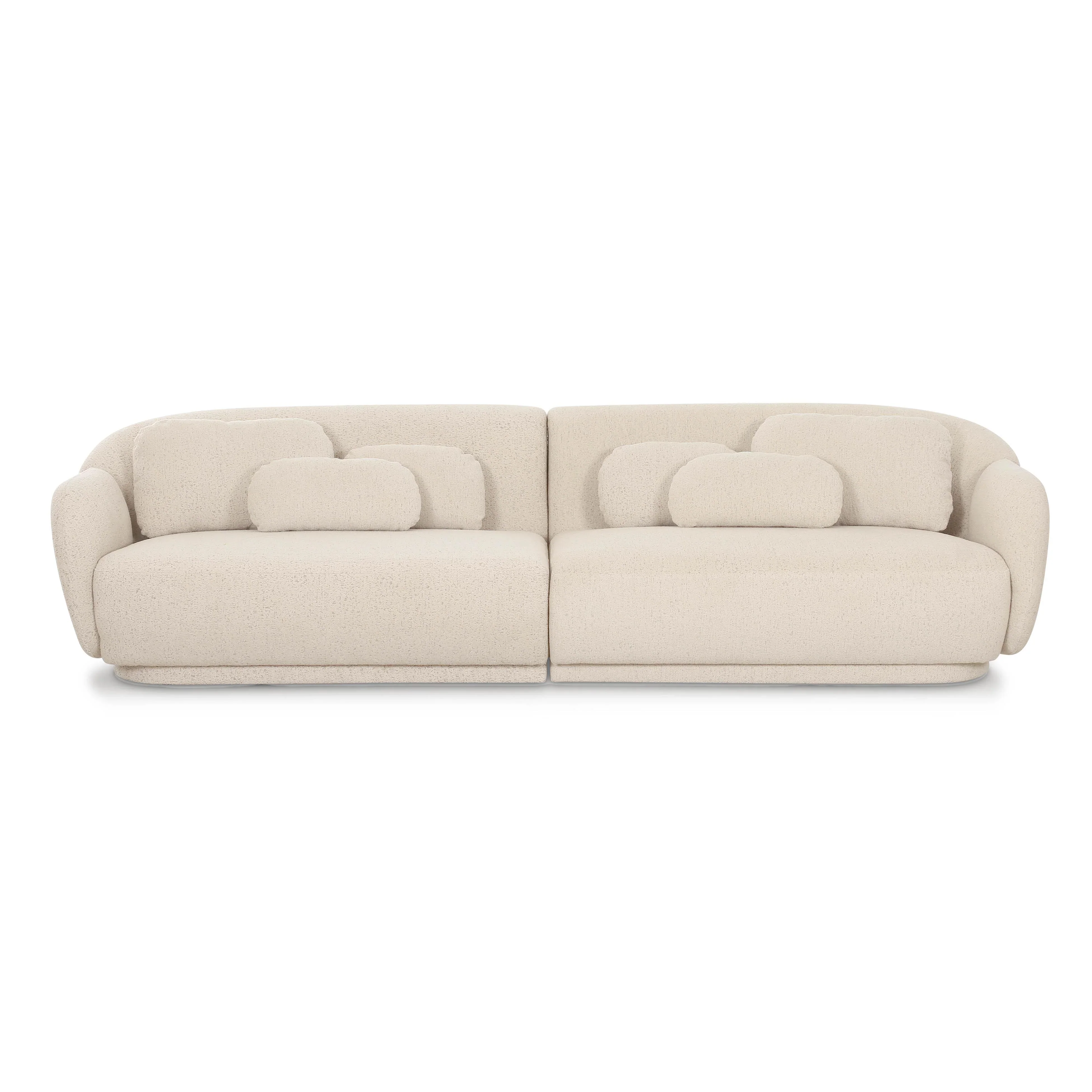 Misty 115" Cream Performance Boucle Modular Sofa - Image 3