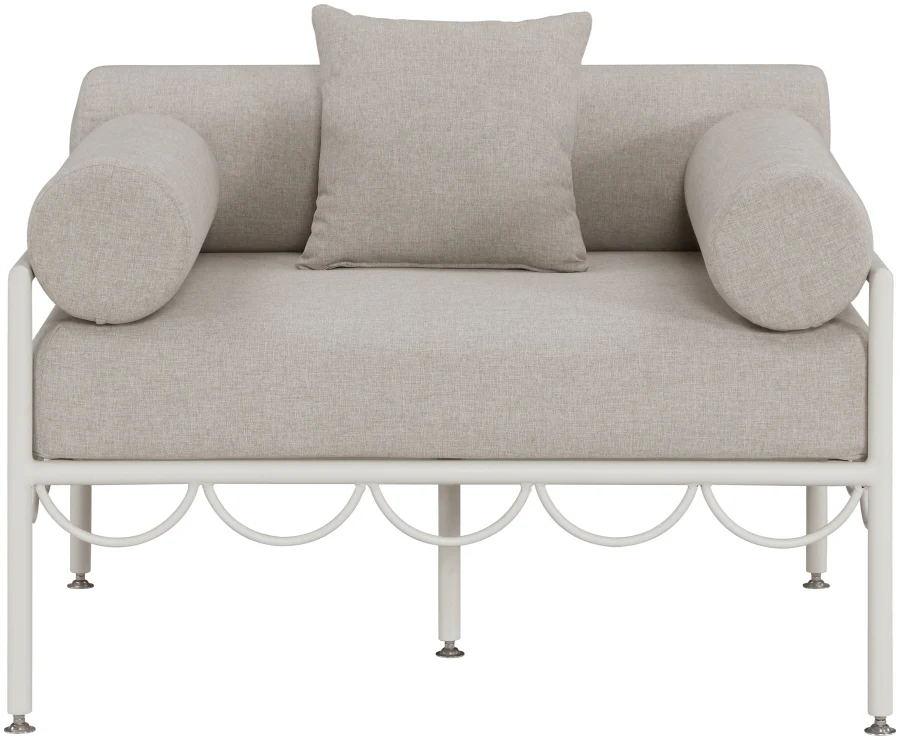 Portofino Resilient Water Repellent Fabric Upholstered Outdoor Patio Chair - Image 3