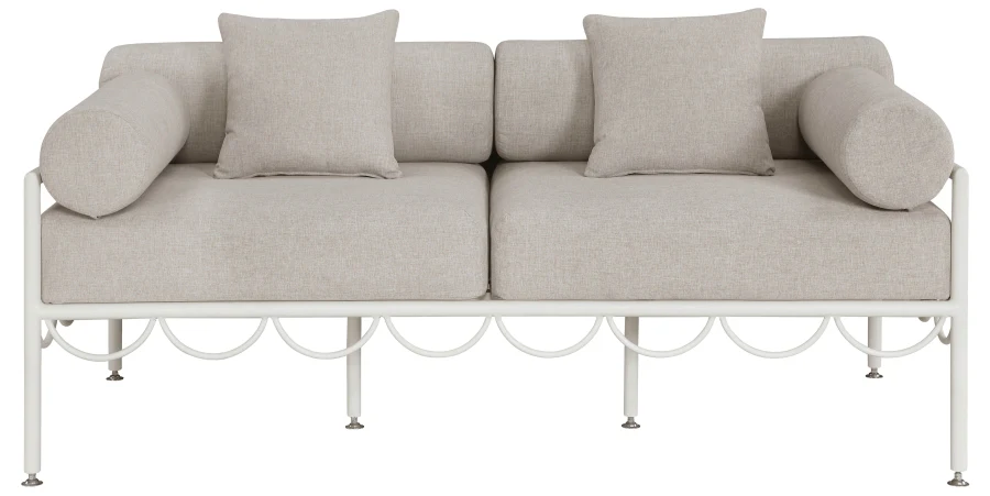 Portofino Resilient Water Repellent Fabric Upholstered Outdoor Patio Loveseat - Image 3