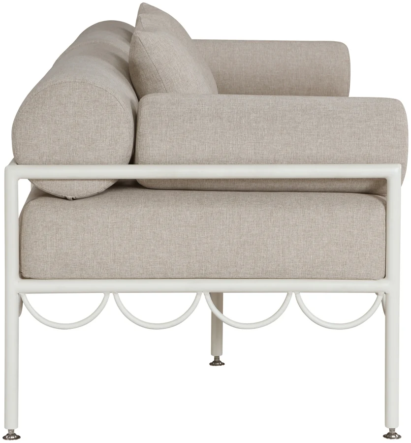 Portofino Resilient Water Repellent Fabric Upholstered Outdoor Patio Loveseat - Image 4