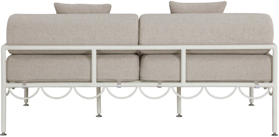 Portofino Resilient Water Repellent Fabric Upholstered Outdoor Patio Loveseat - Image 5