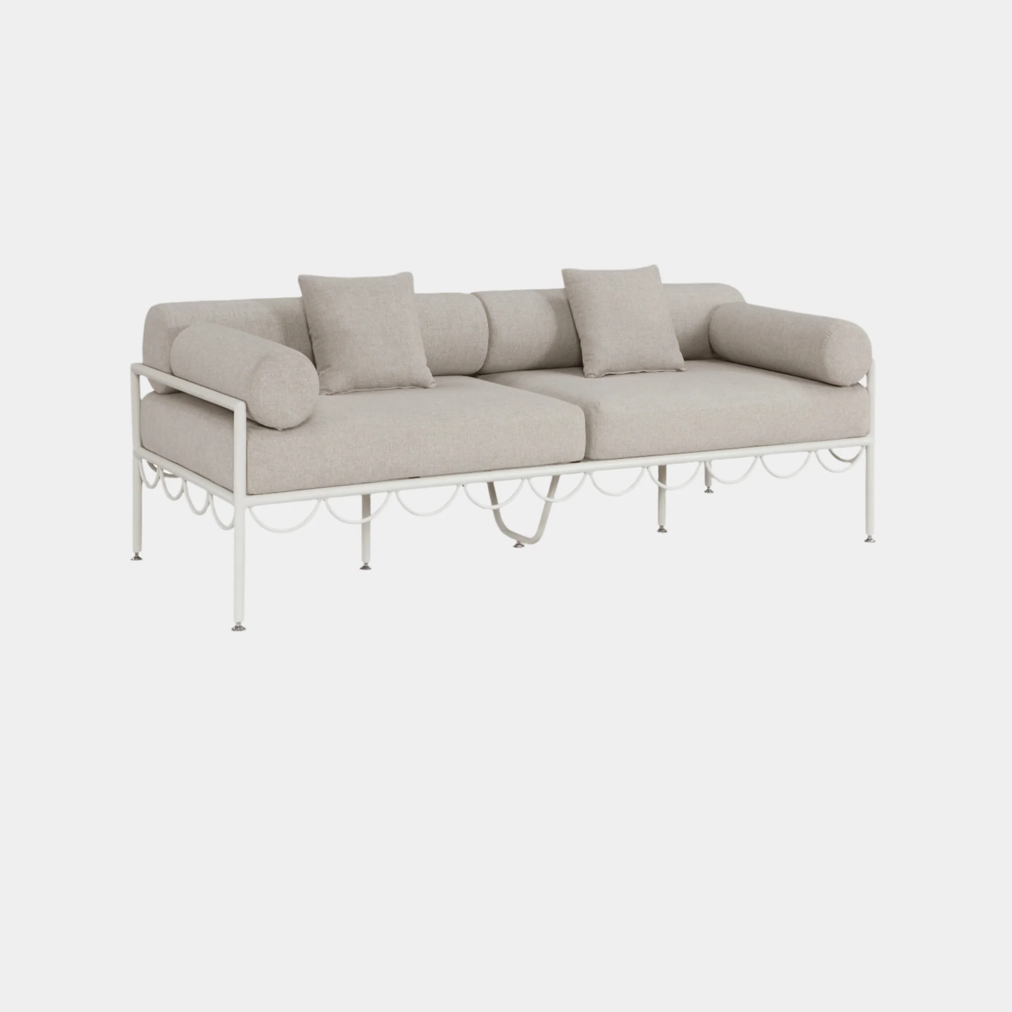 Portofino Resilient Water Repellent Fabric Upholstered Outdoor Patio Sofa