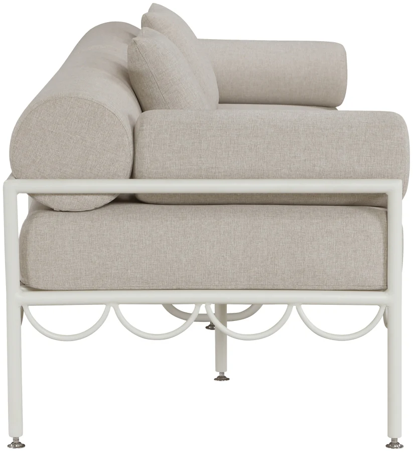 Portofino Resilient Water Repellent Fabric Upholstered Outdoor Patio Sofa - Image 4