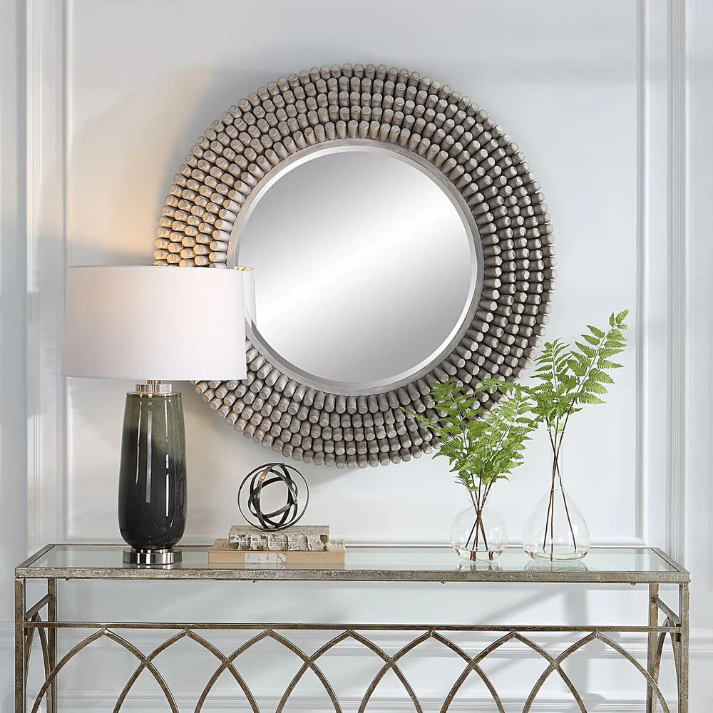 Portside Round Mirror, Gray - Image 2