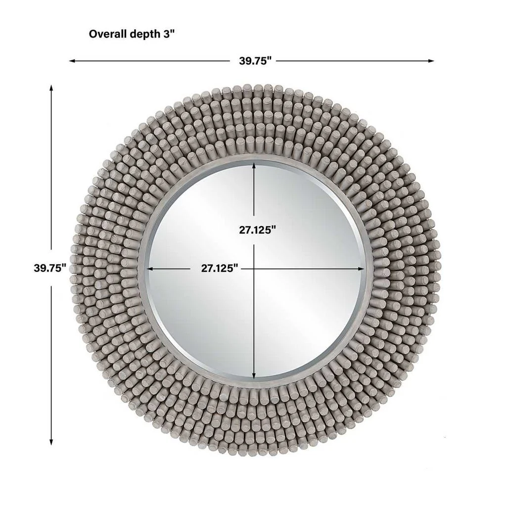 Portside Round Mirror, Gray - Image 6