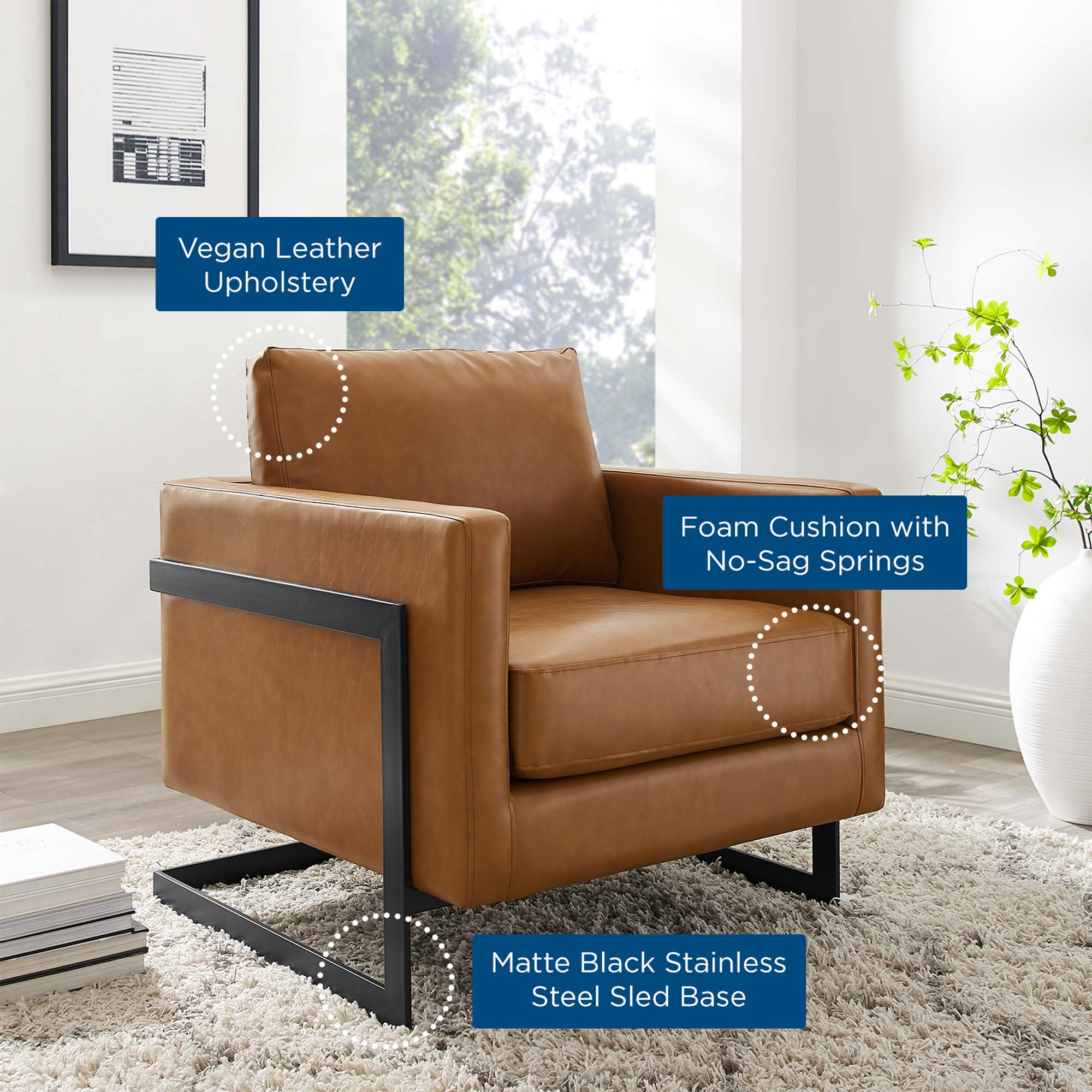 Posse Vegan Leather Accent Chair - Image 7