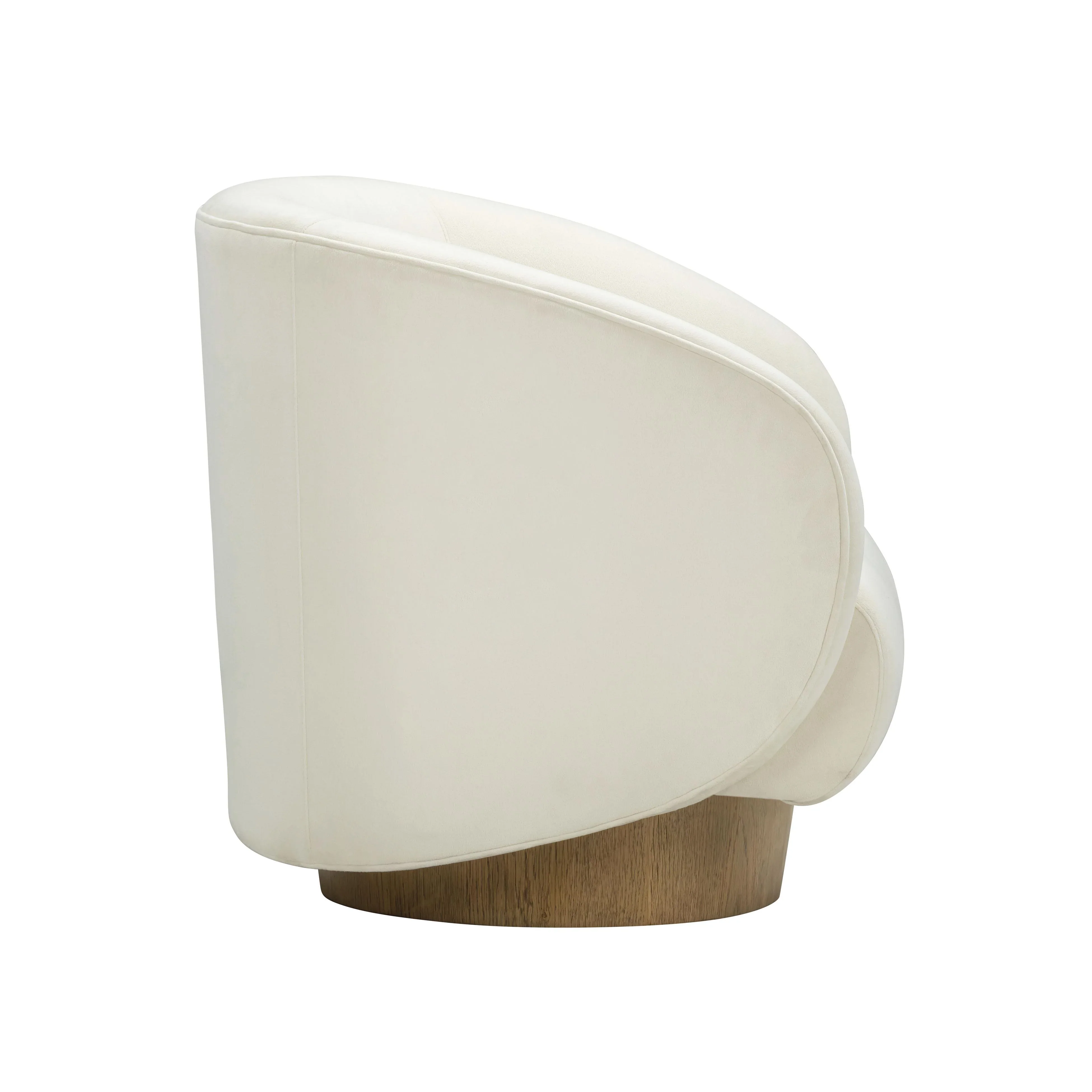 Presley Cream Performance Velvet Swivel Accent Chair - Image 4