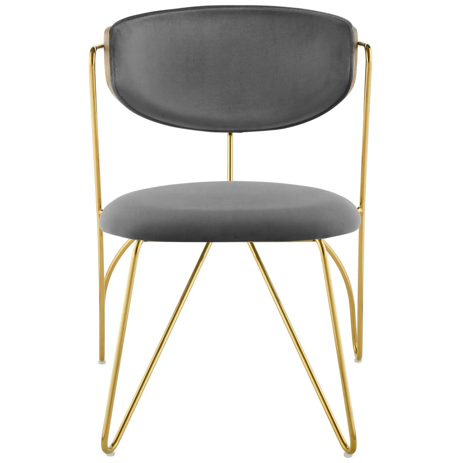 Prevail Gold Stainless Steel Dining and Accent Performance Velvet Chair - Image 5