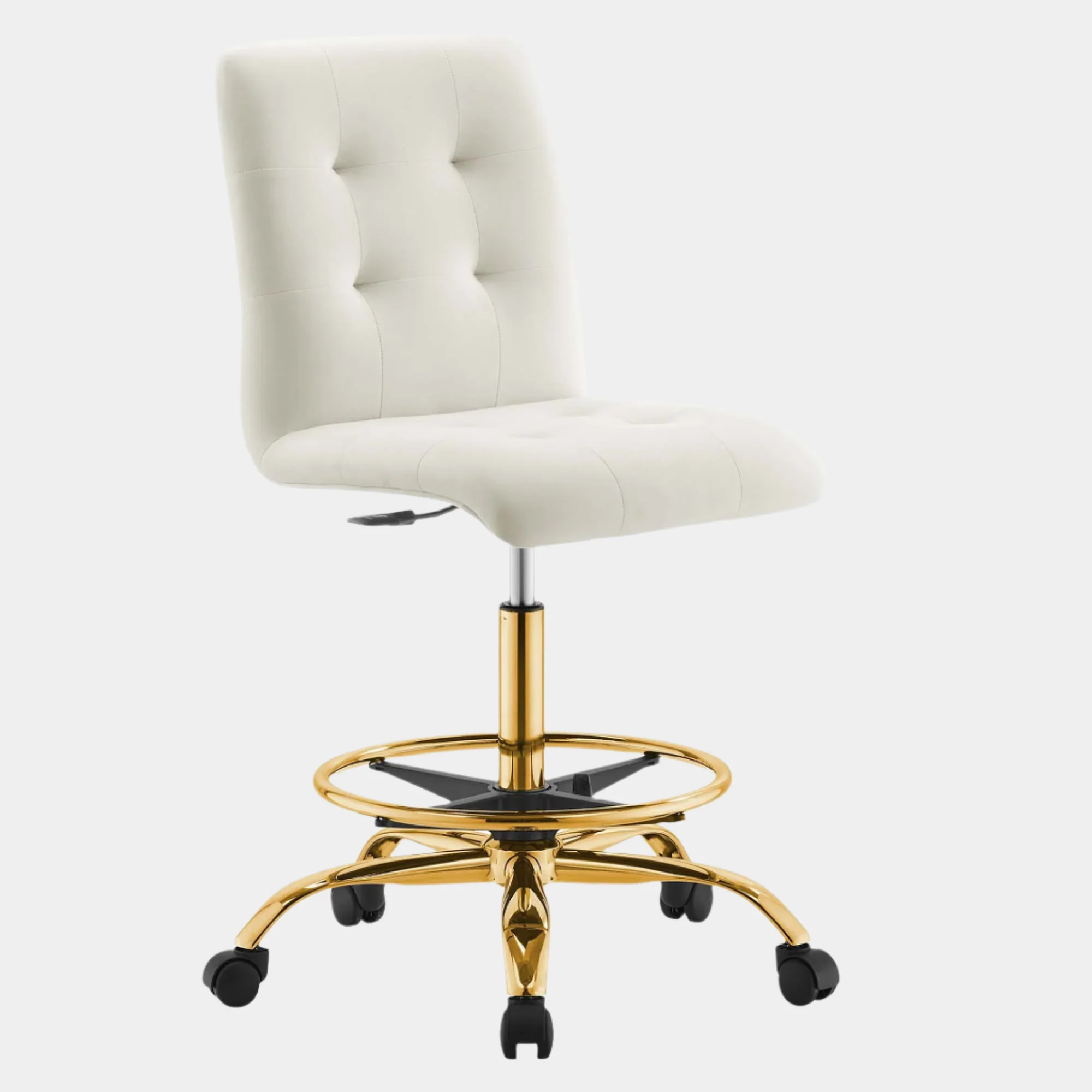 Prim Armless Performance Velvet Drafting Chair - Image 28