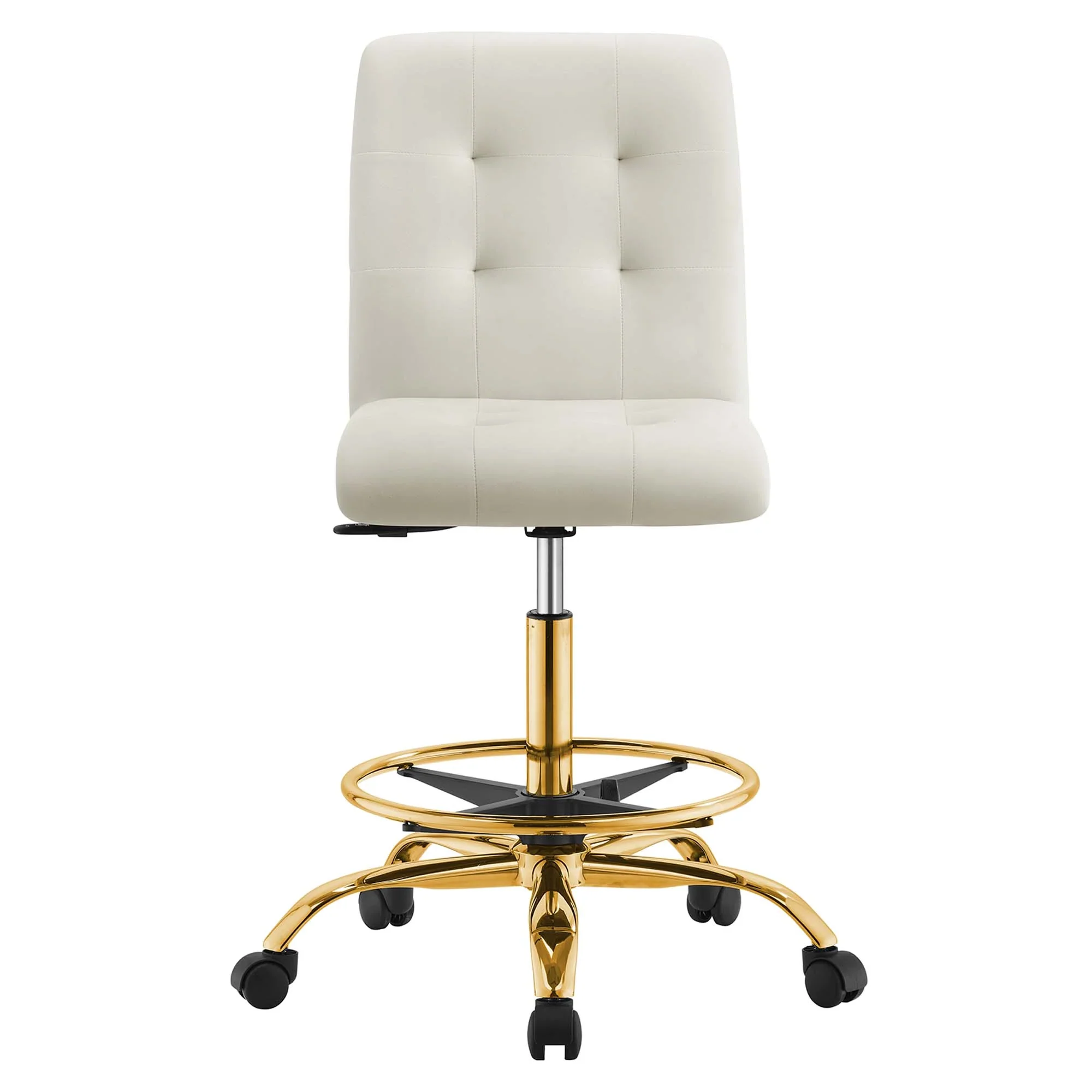 Prim Armless Performance Velvet Drafting Chair - Image 30