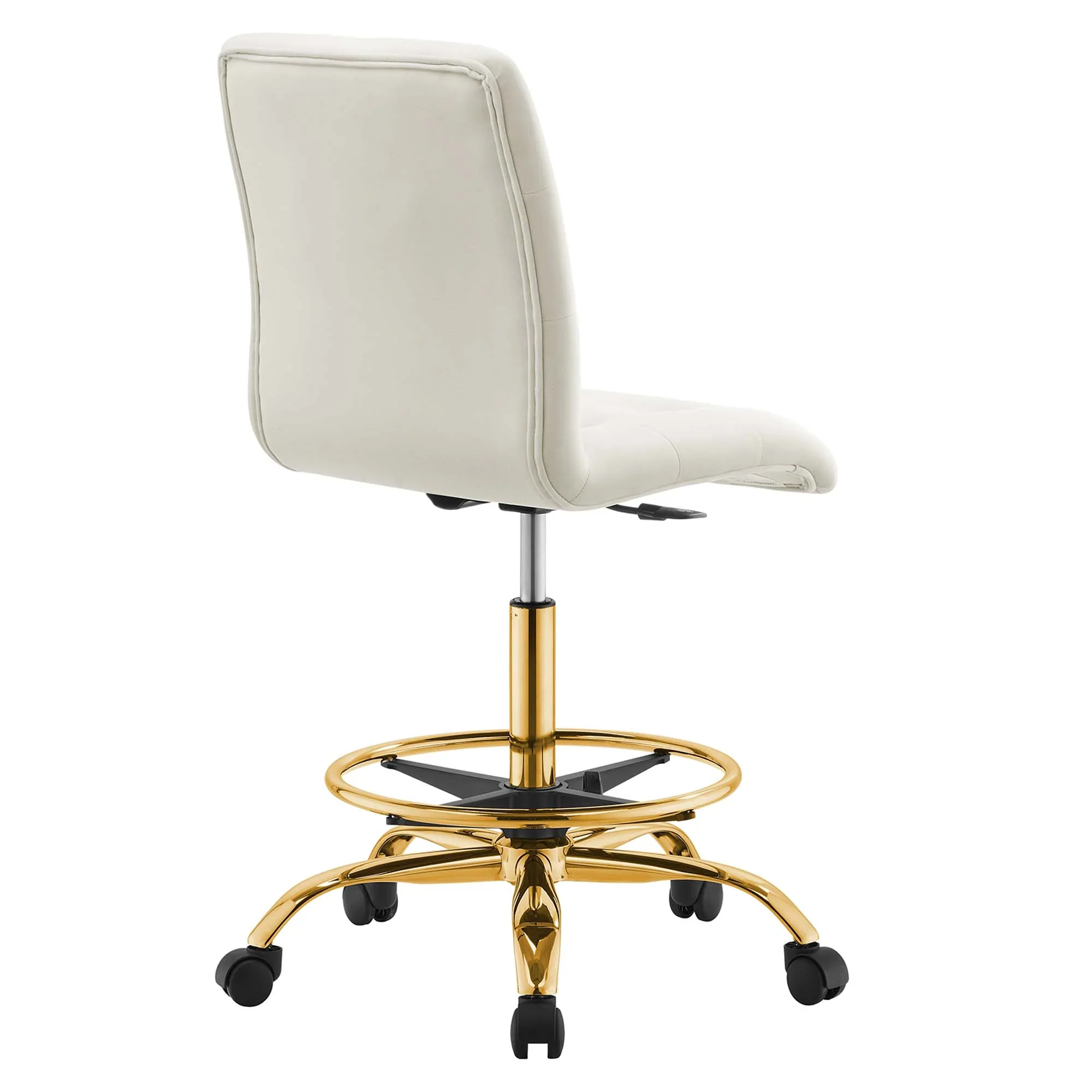 Prim Armless Performance Velvet Drafting Chair - Image 31