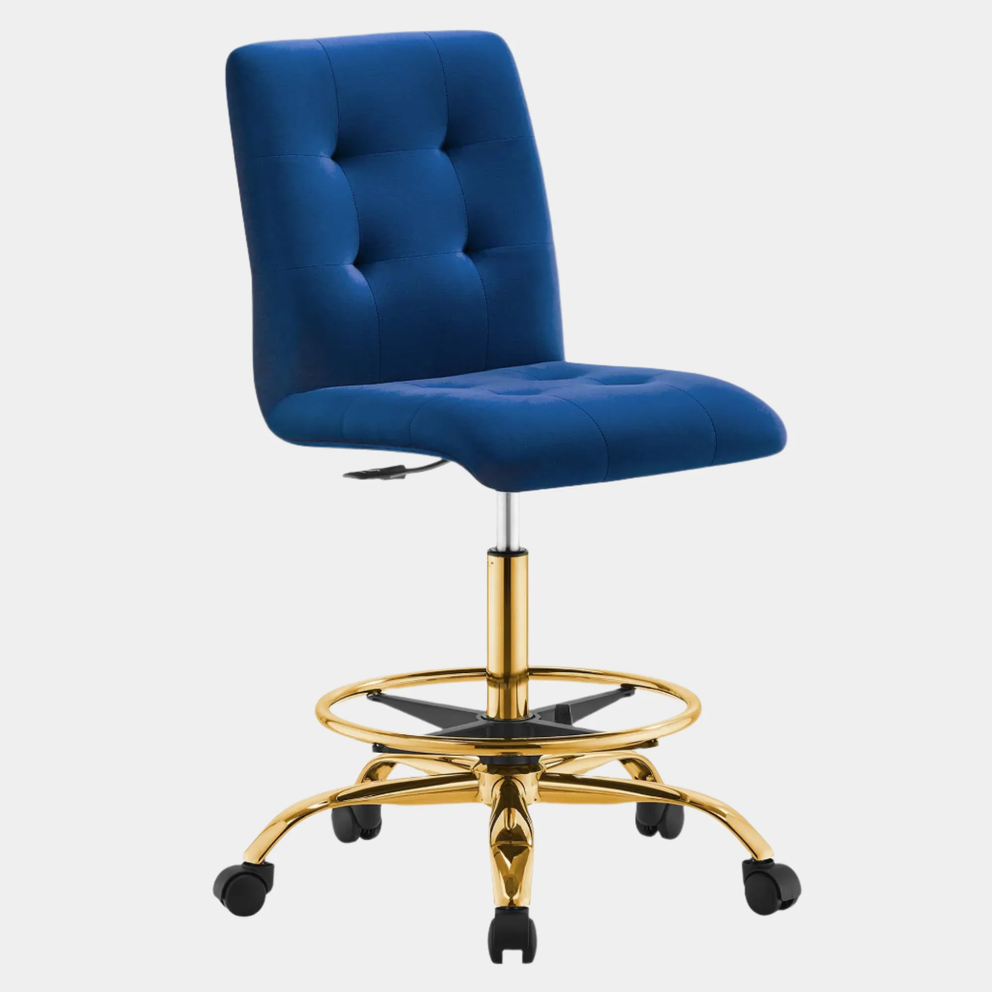 Prim Armless Performance Velvet Drafting Chair - Image 37
