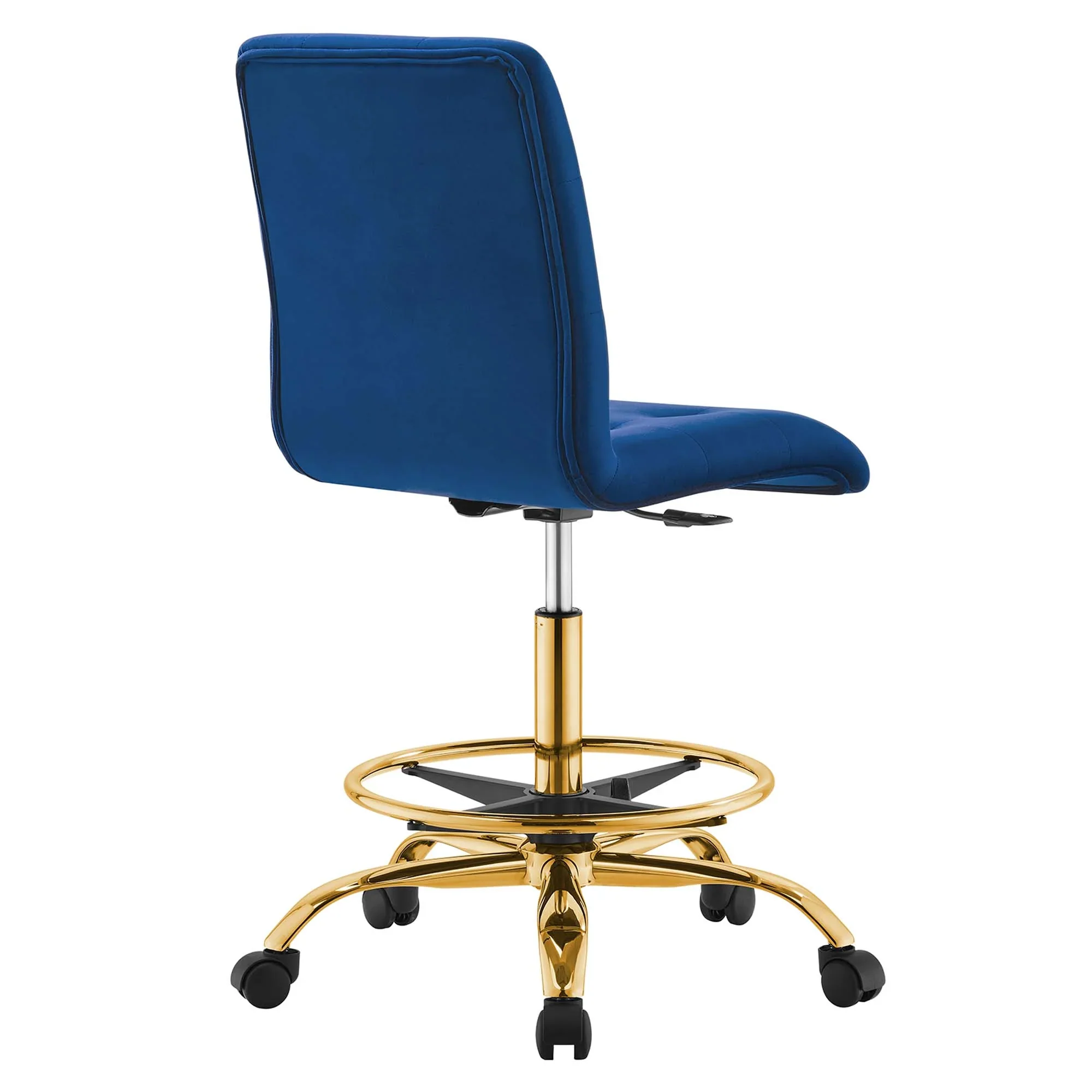 Prim Armless Performance Velvet Drafting Chair - Image 39