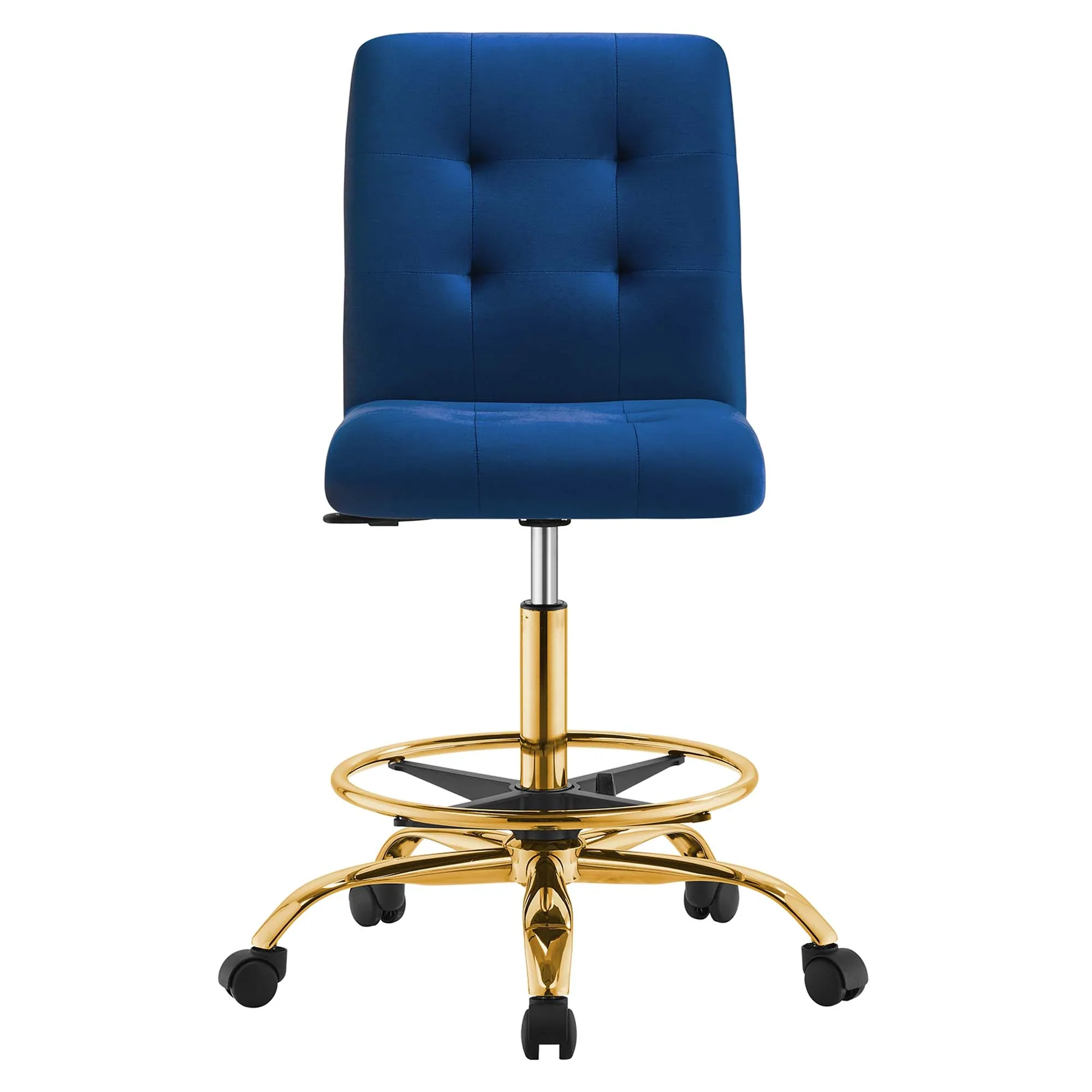 Prim Armless Performance Velvet Drafting Chair - Image 40