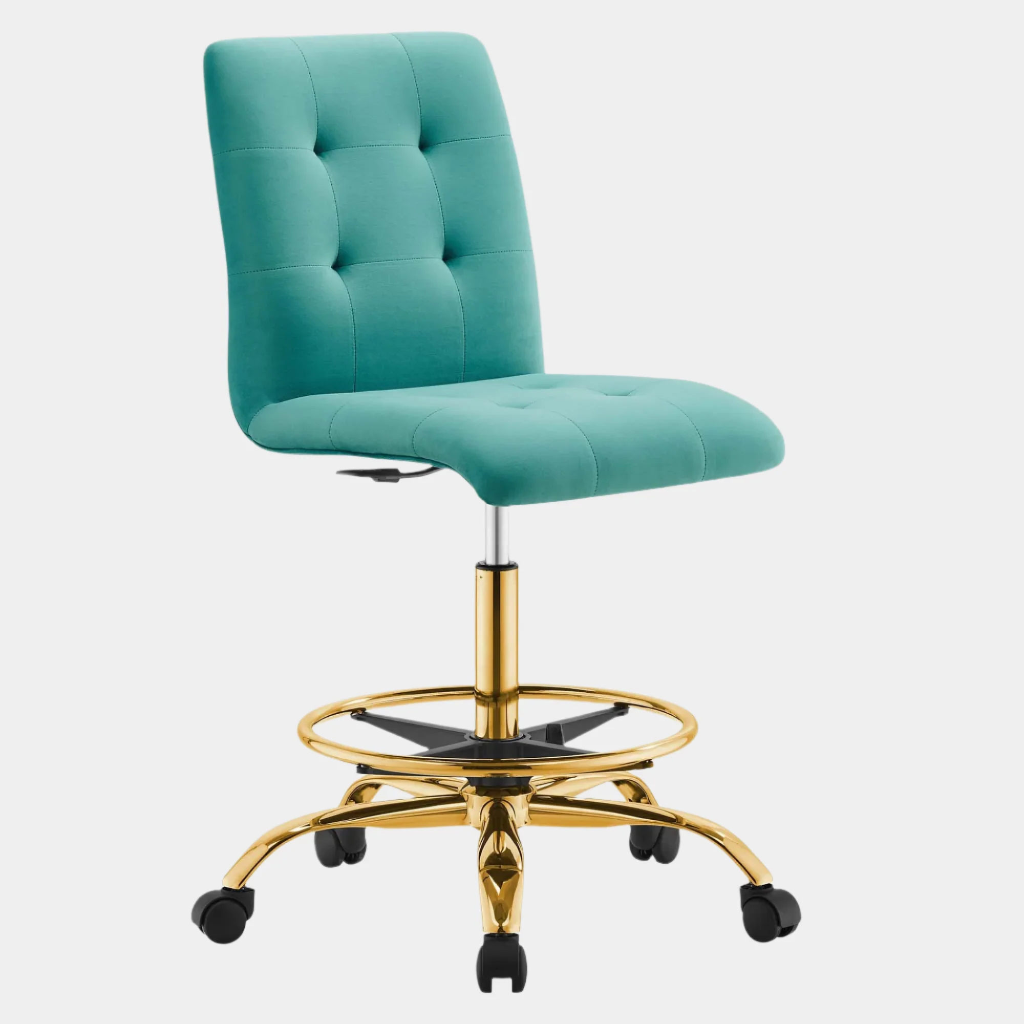 Prim Armless Performance Velvet Drafting Chair - Image 46