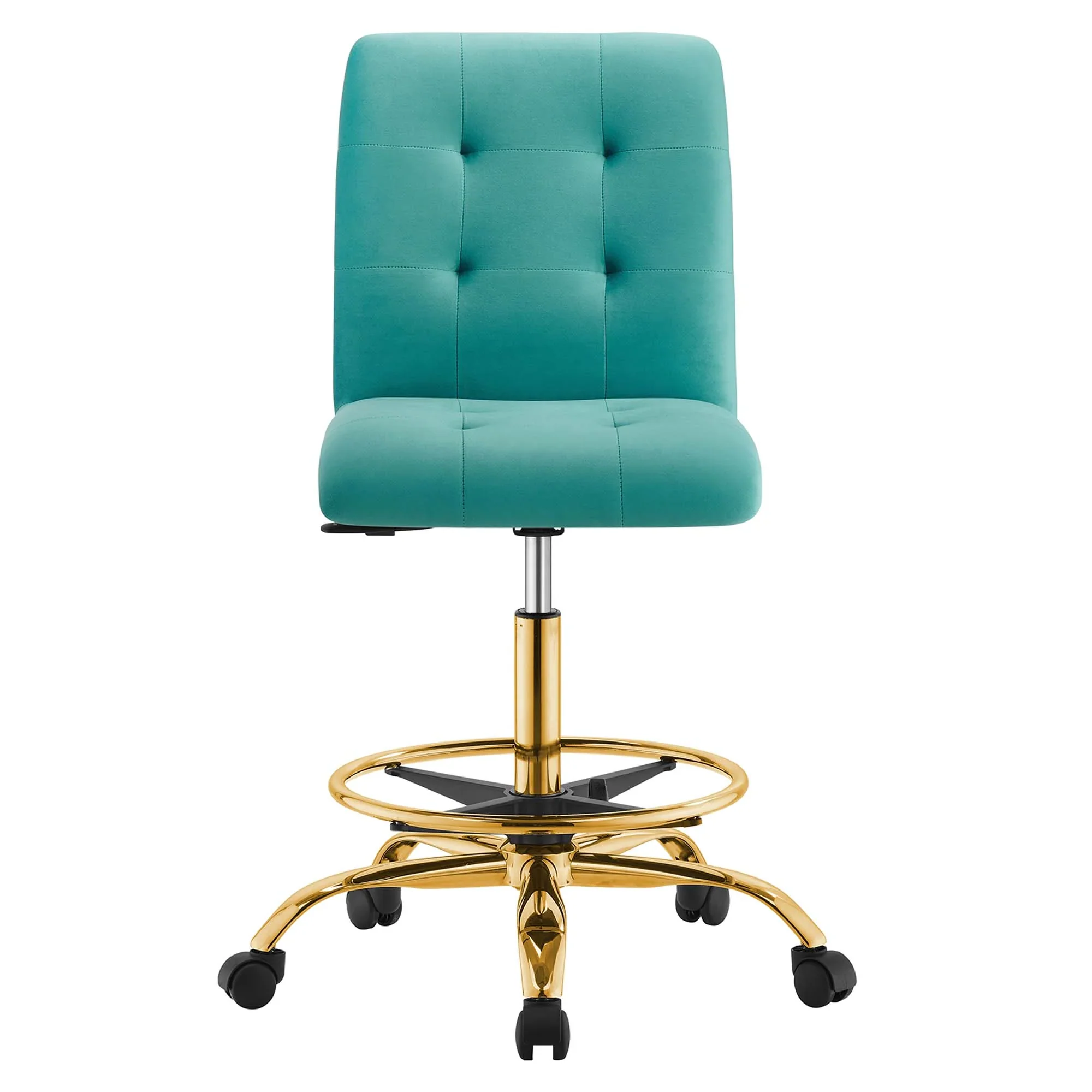 Prim Armless Performance Velvet Drafting Chair - Image 47