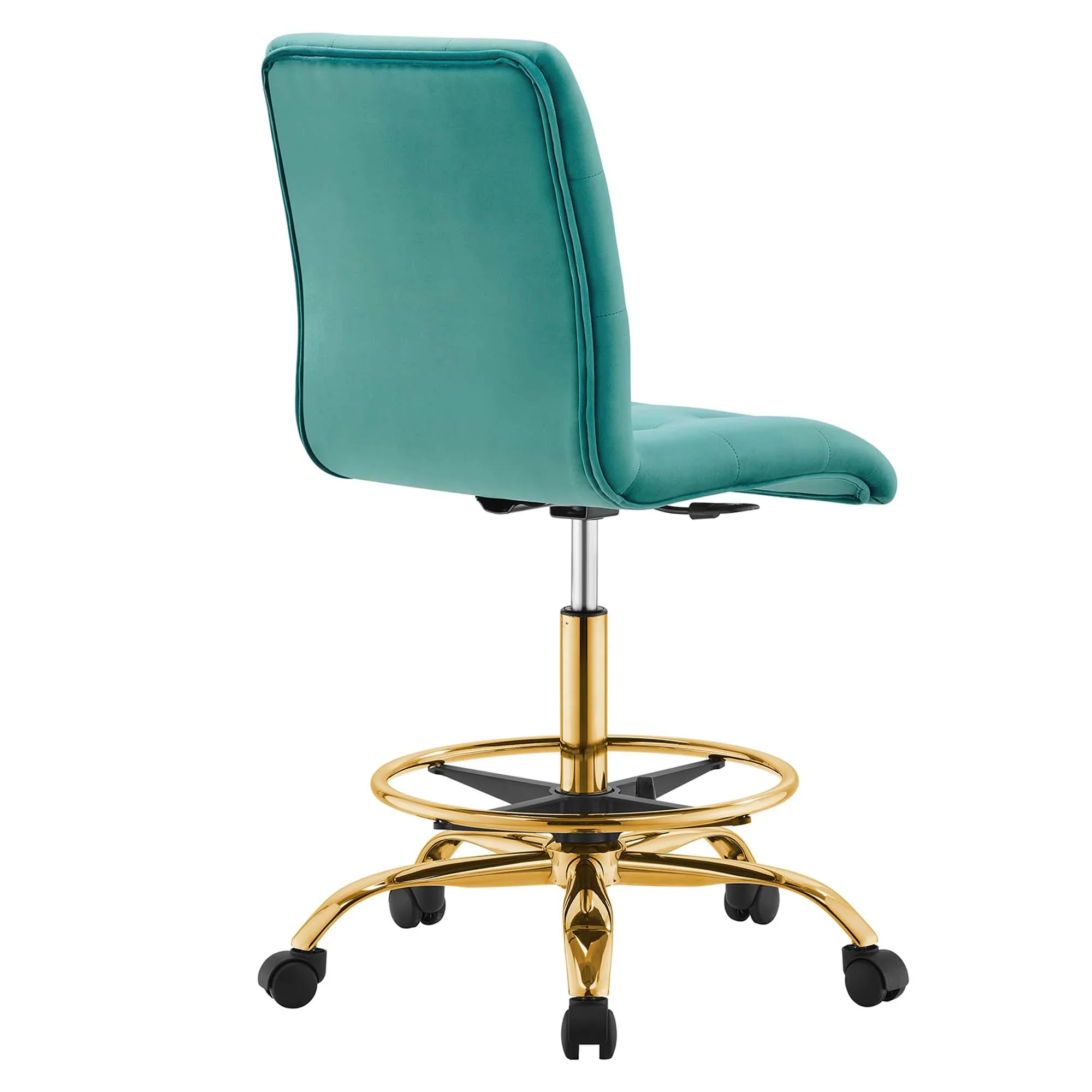 Prim Armless Performance Velvet Drafting Chair - Image 48