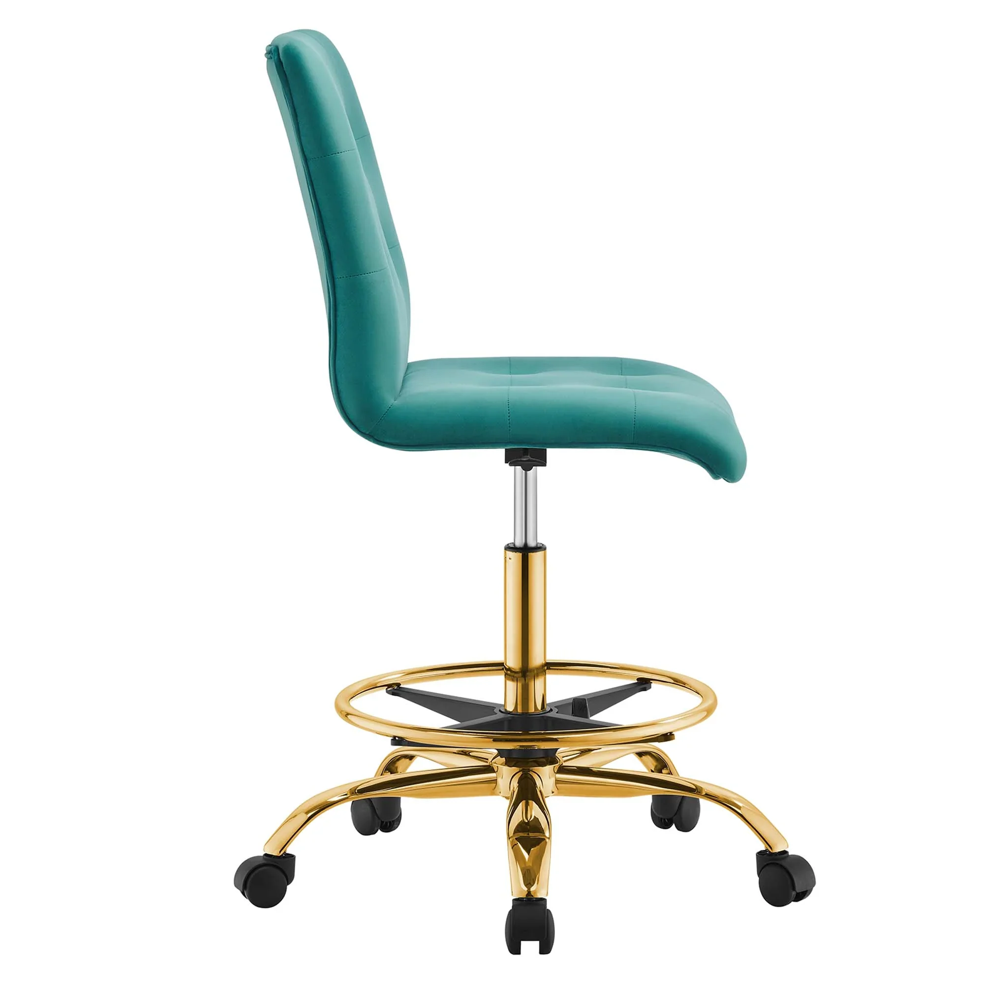 Prim Armless Performance Velvet Drafting Chair - Image 49