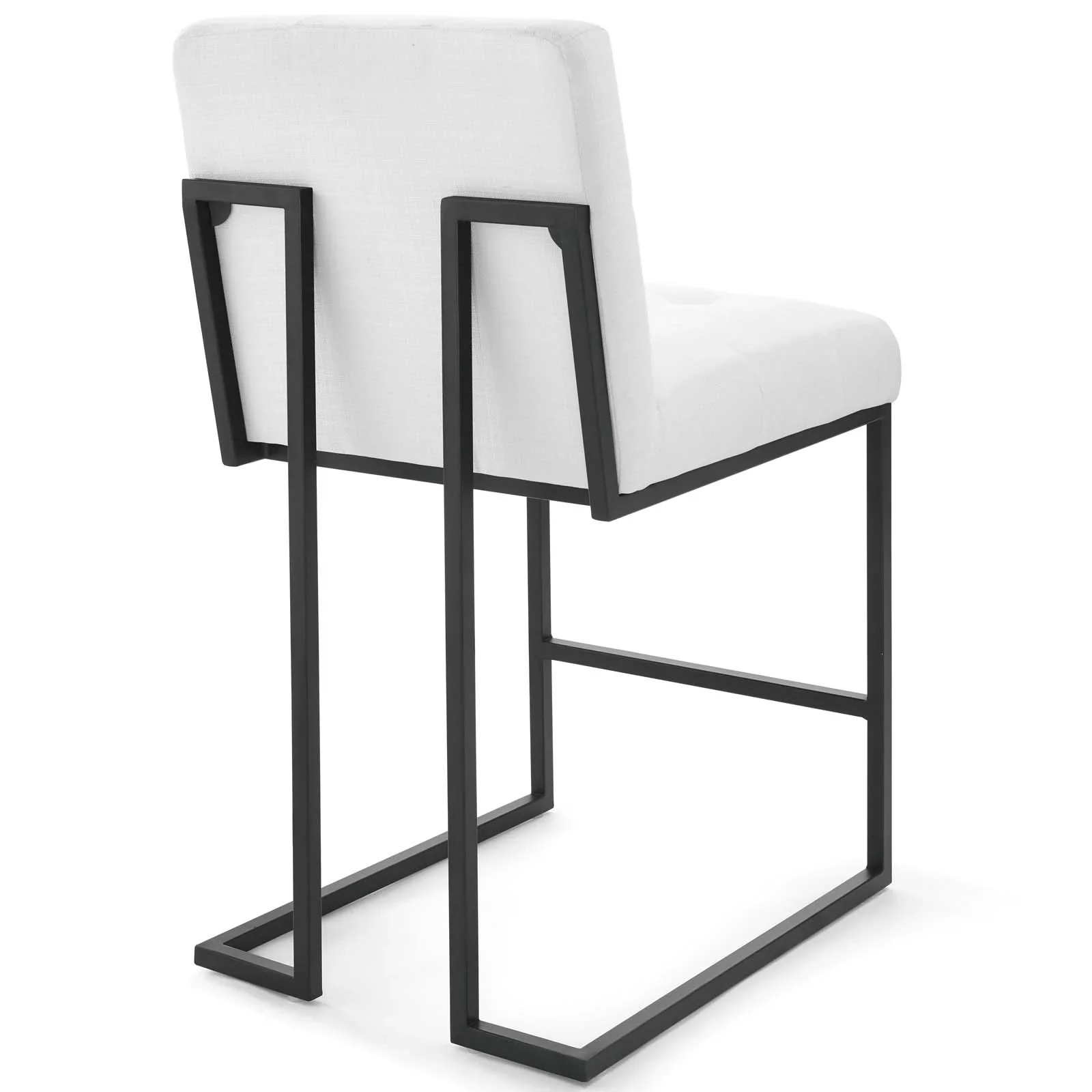 Privy Black Stainless Steel Upholstered Fabric Counter Stool Set of 2 - Image 12