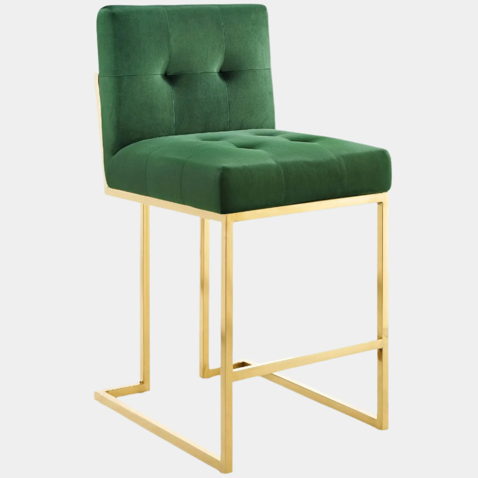 Privy Gold Stainless Steel Performance Velvet Counter Stool - Image 9