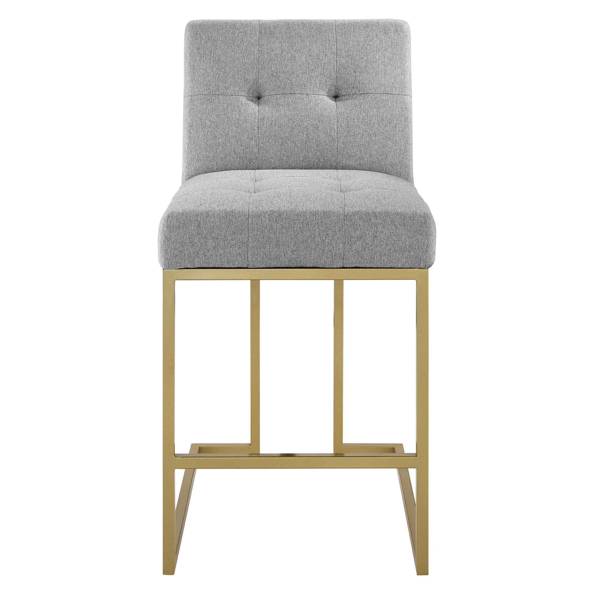 Privy Gold Stainless Steel Upholstered Fabric Counter Stool - Image 13