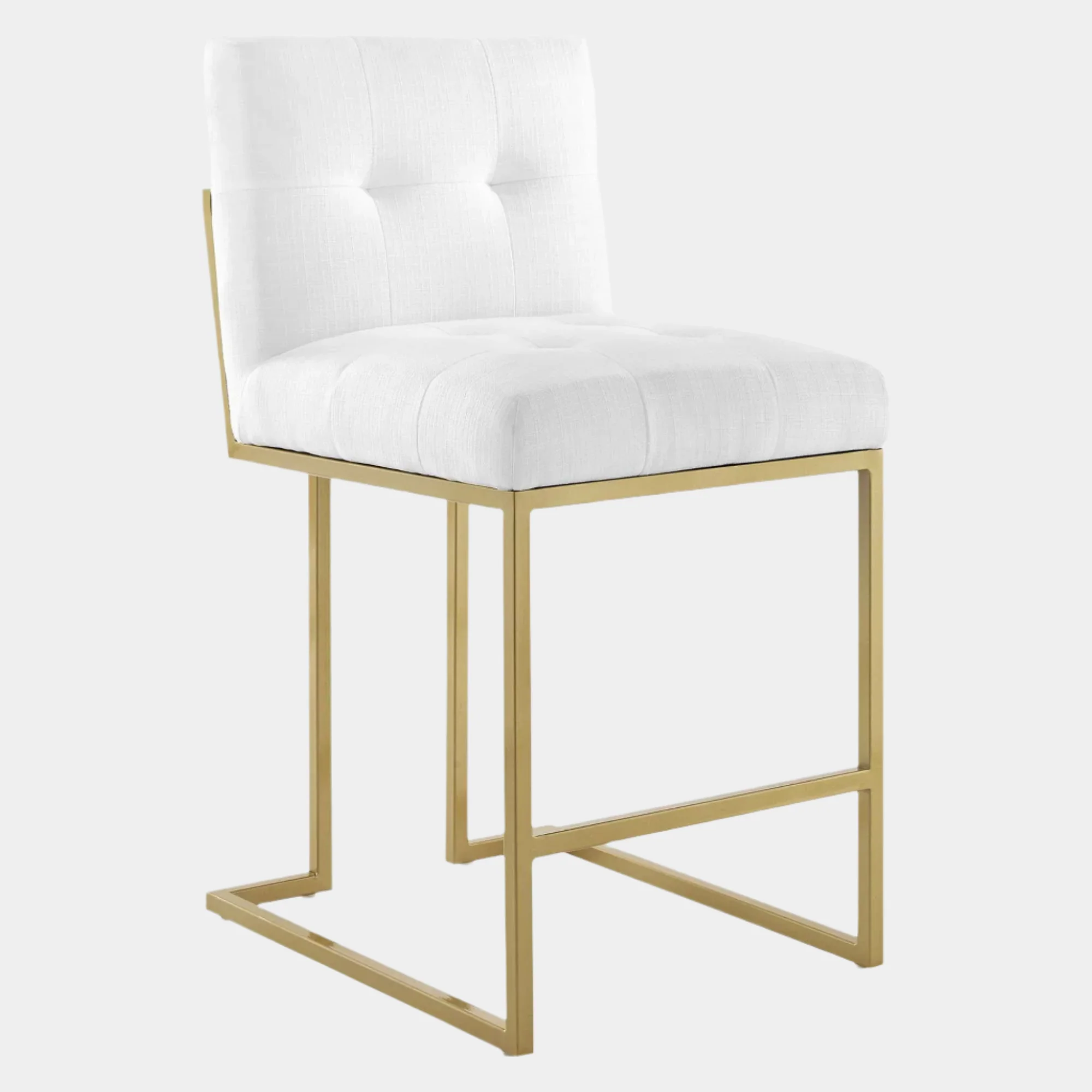 Privy Gold Stainless Steel Upholstered Fabric Counter Stool - Image 15