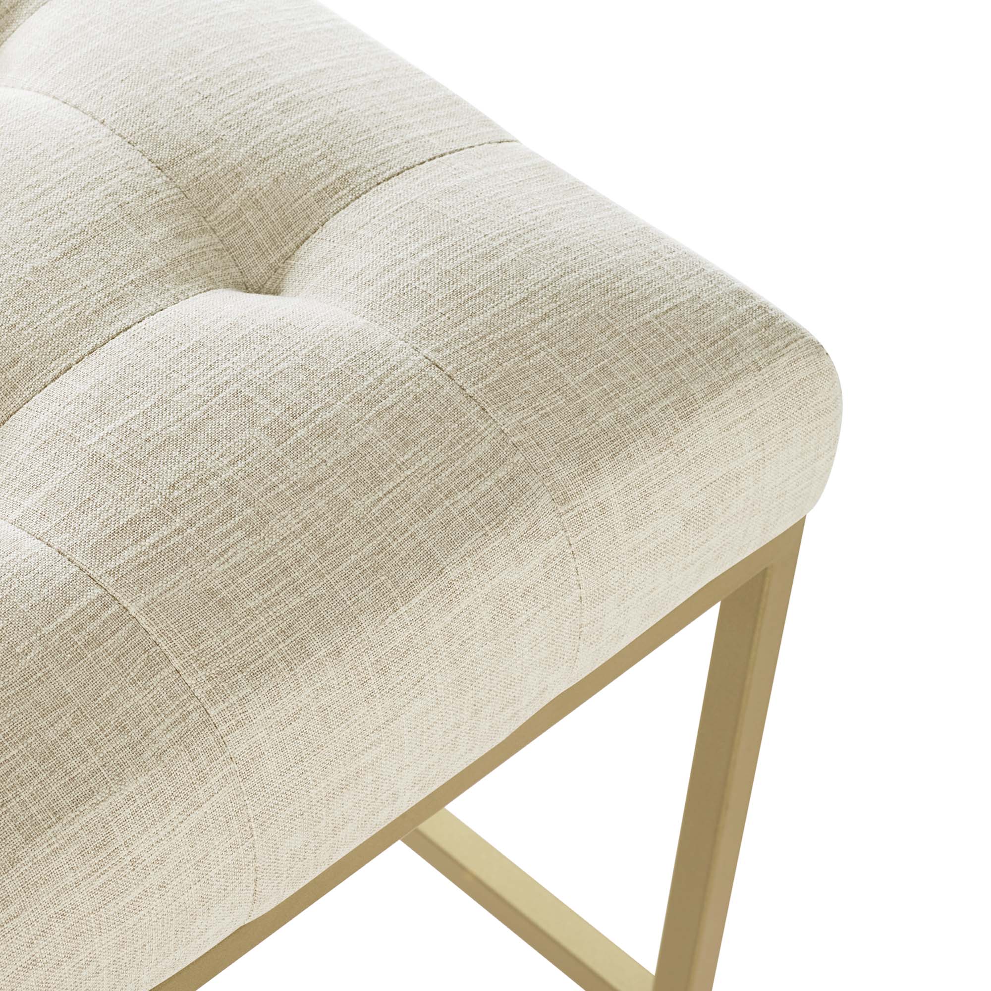 Privy Gold Stainless Steel Upholstered Fabric Counter Stool - Image 7