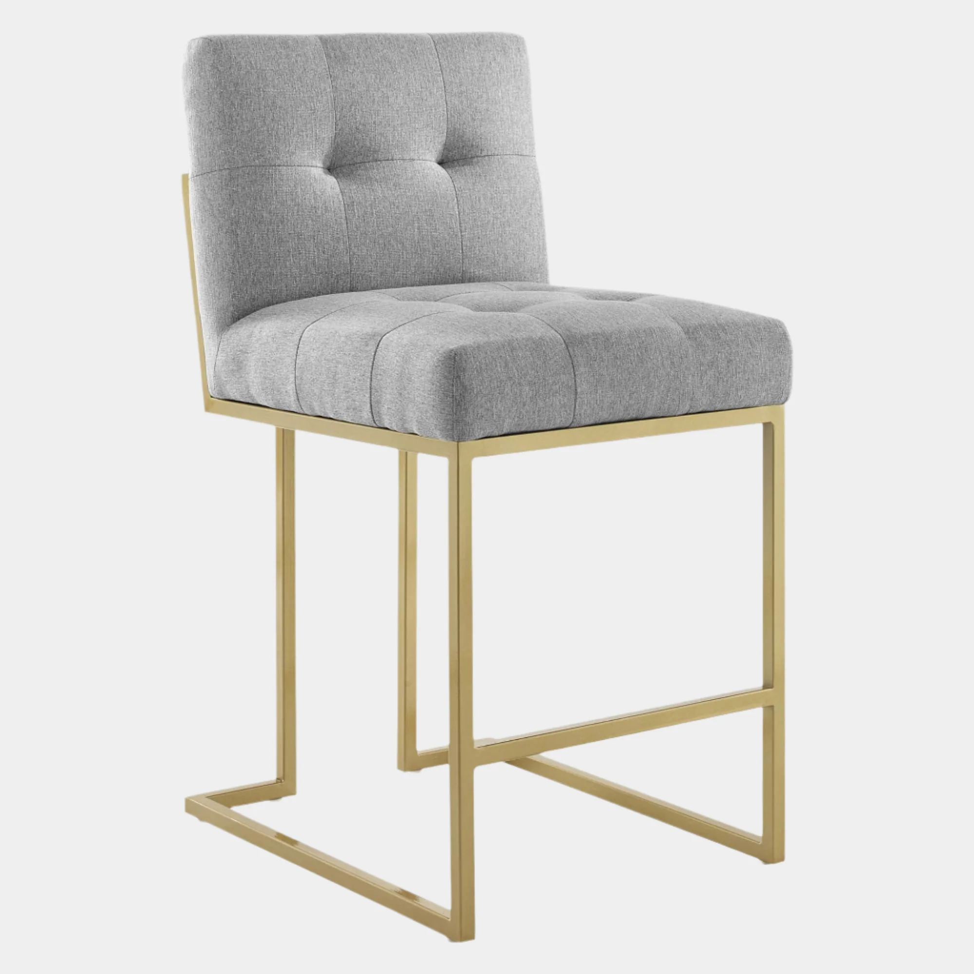 Privy Gold Stainless Steel Upholstered Fabric Counter Stool - Image 8