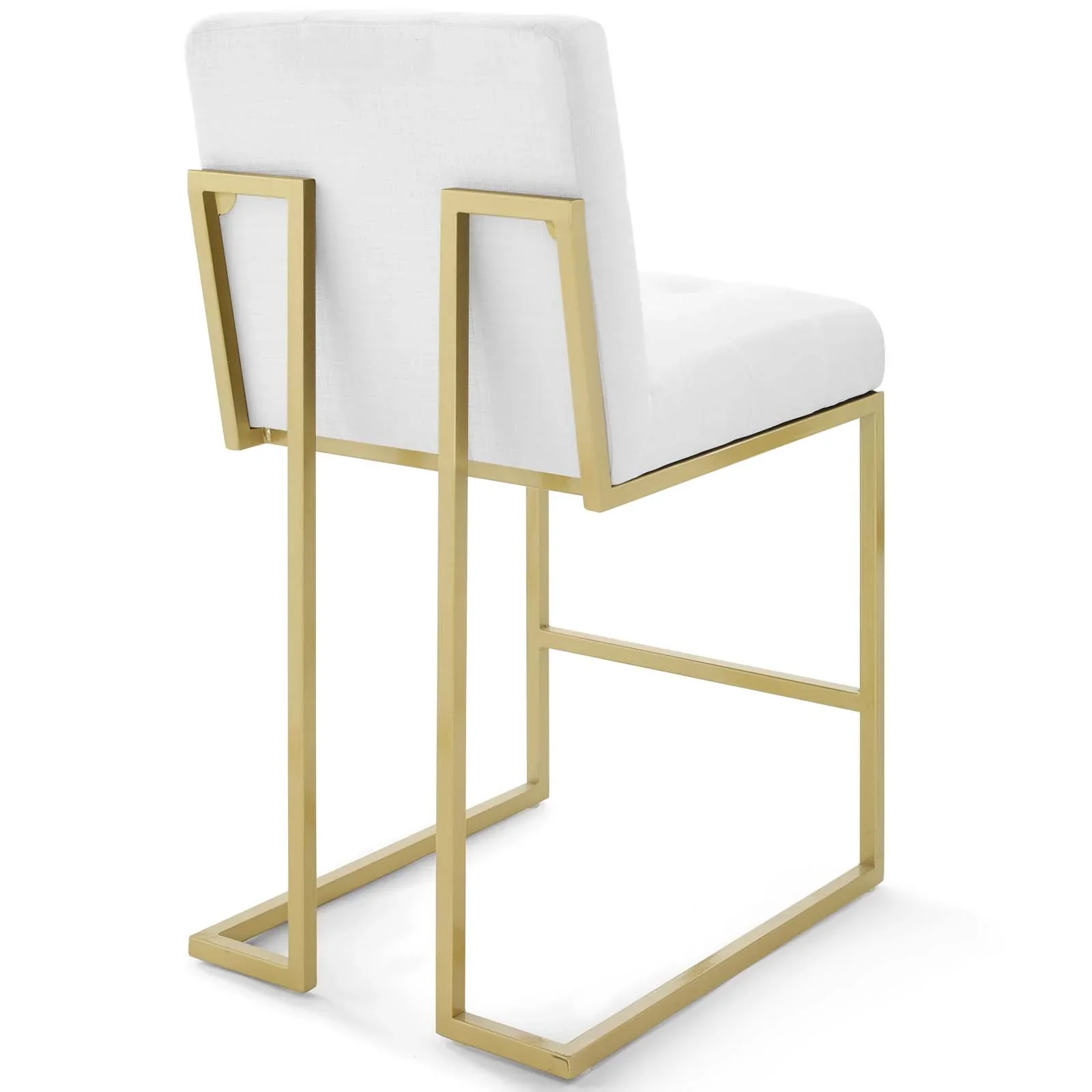 Privy Gold Stainless Steel Upholstered Fabric Counter Stool Set of 2 - Image 11