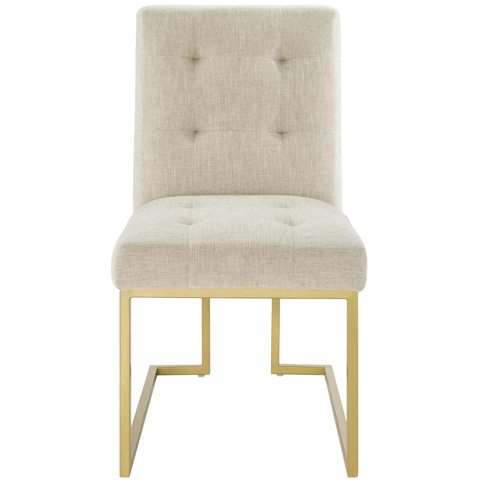 Privy Gold Stainless Steel Upholstered Fabric Dining Accent Chair - Image 5