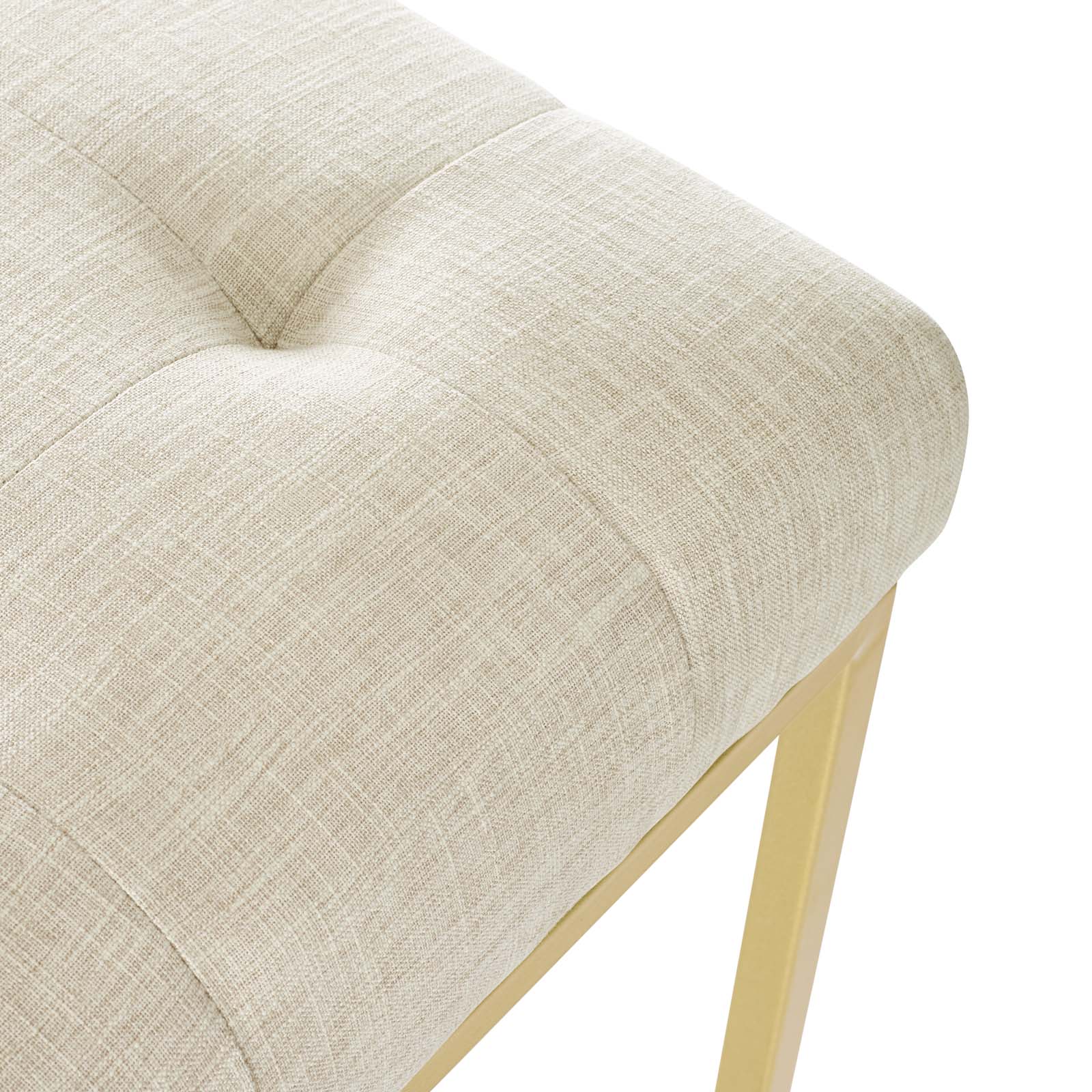 Privy Gold Stainless Steel Upholstered Fabric Dining Accent Chair - Image 6