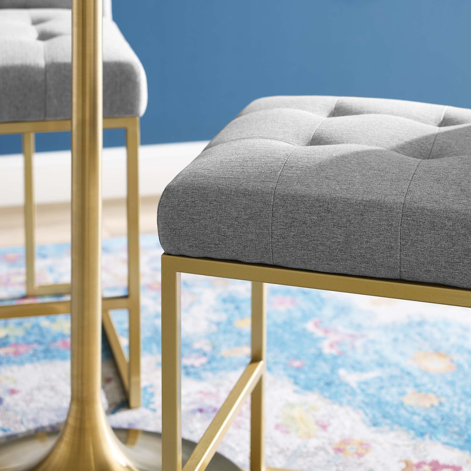 Privy Counter Stool Upholstered Fabric Set of 2 - Image 19