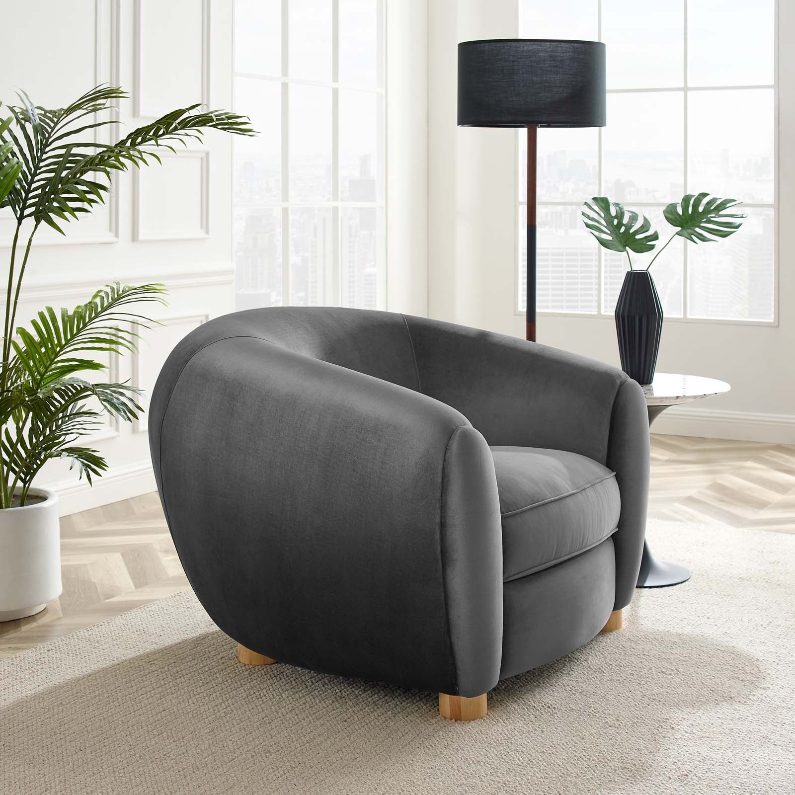Profuse Performance Velvet Armchair - Image 2