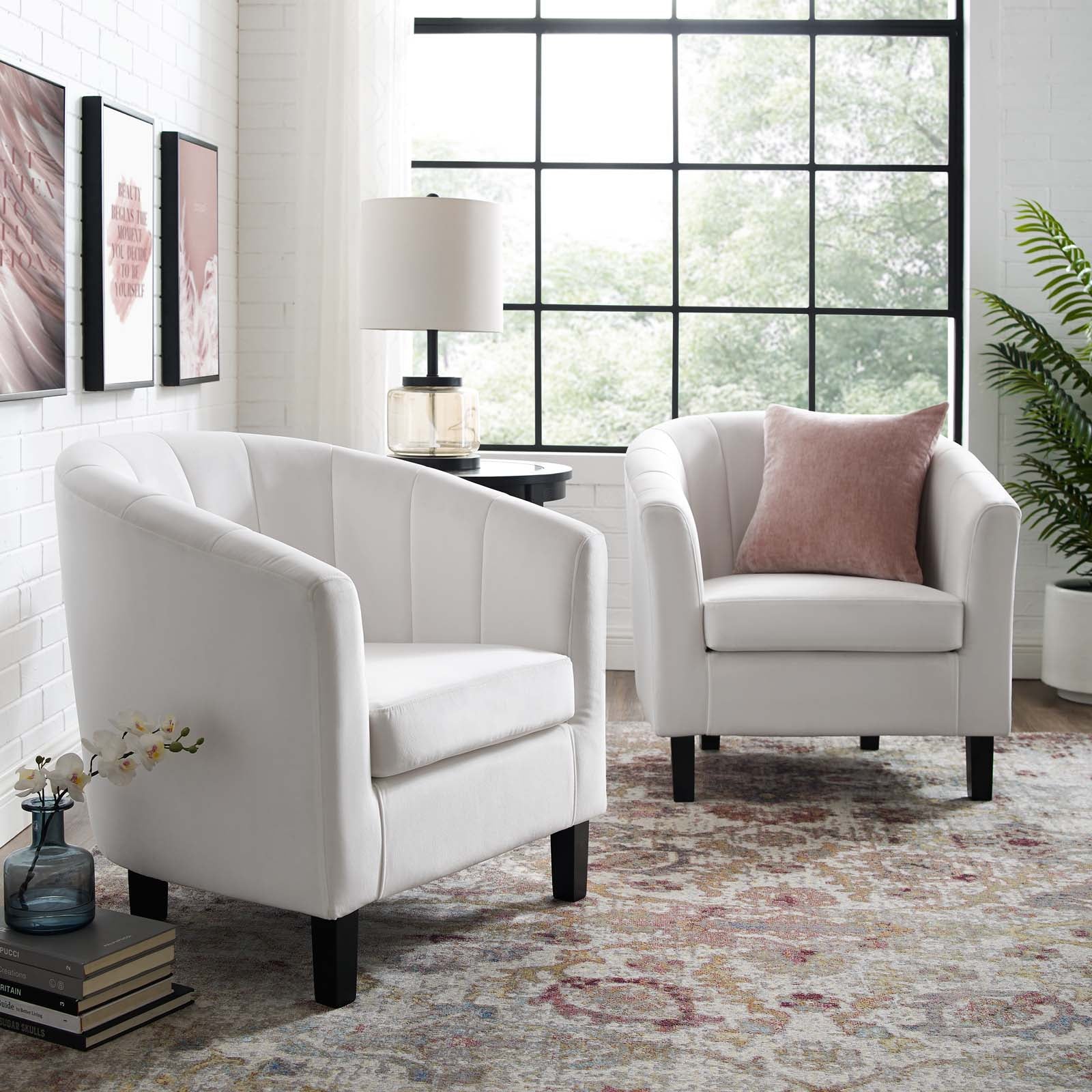 Prospect Channel Tufted Performance Velvet Armchair Set of 2 - Image 14