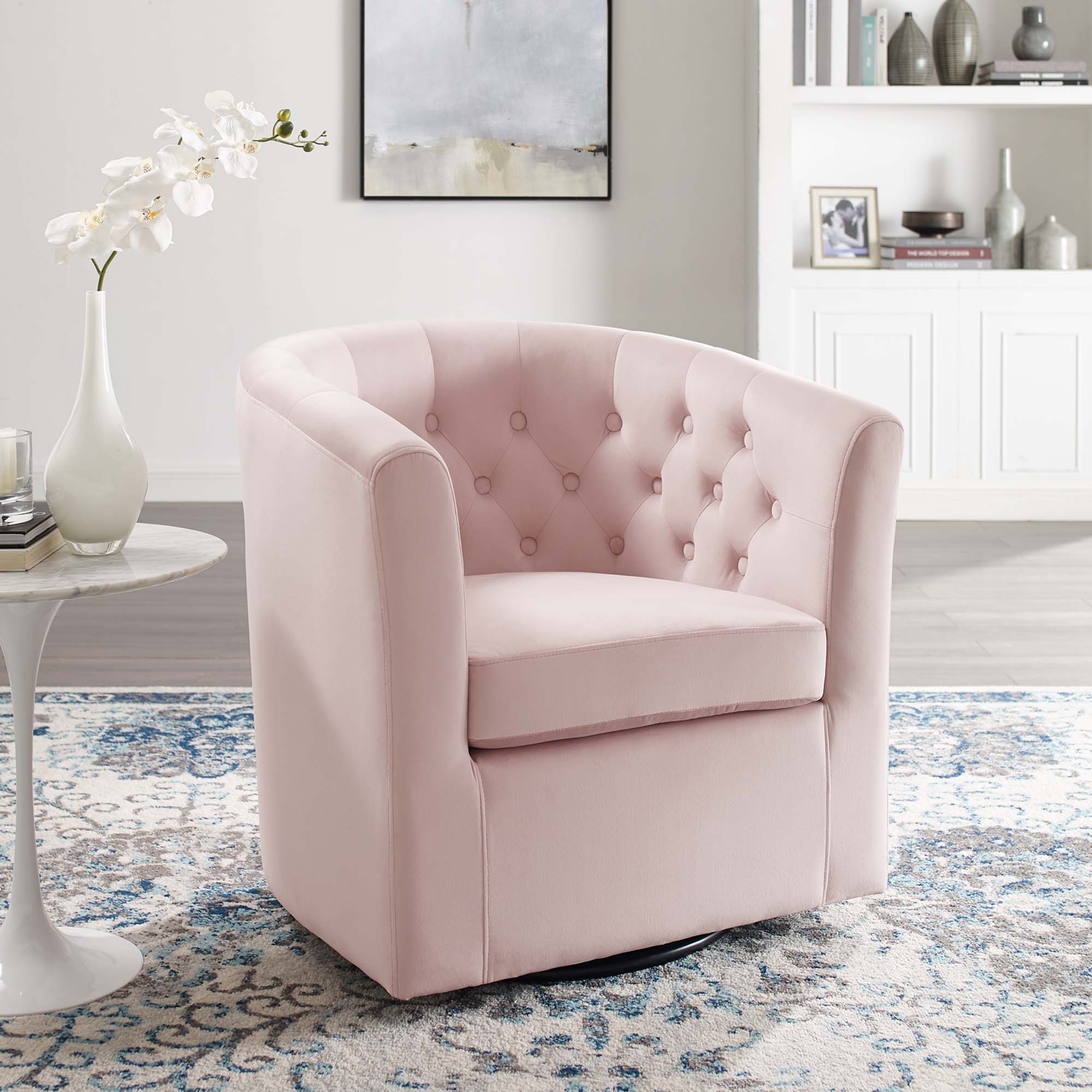 Prospect Tufted Performance Velvet Swivel Armchair - Image 10