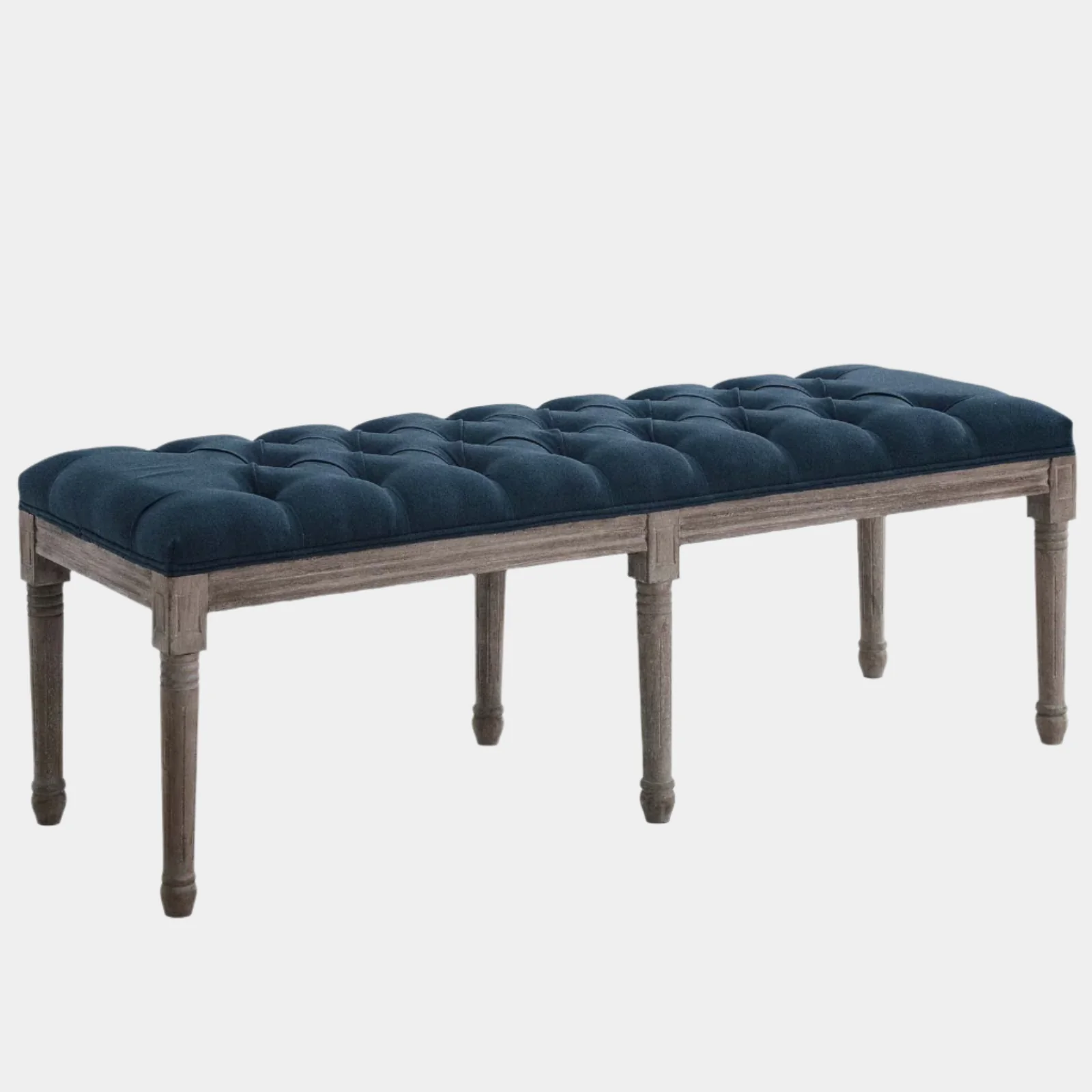 Province French Vintage Upholstered Fabric Bench