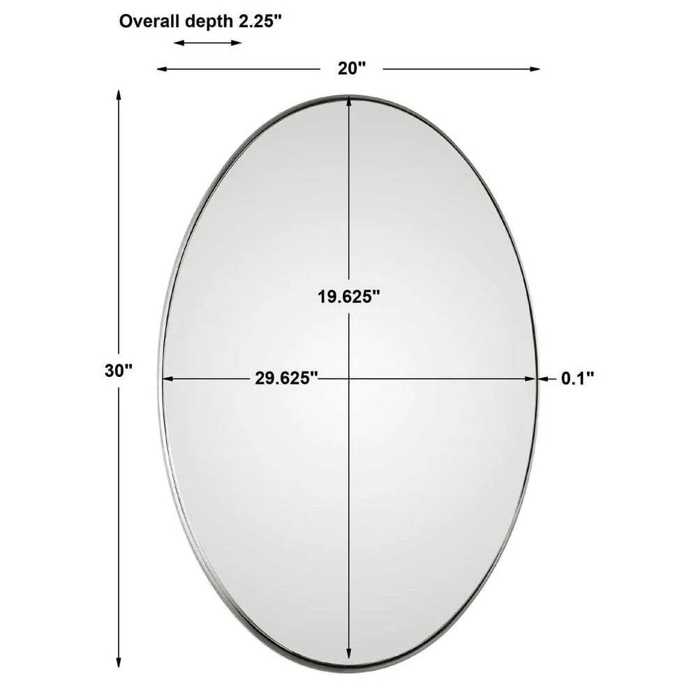 Pursley Oval Mirror, Nickel - Image 6