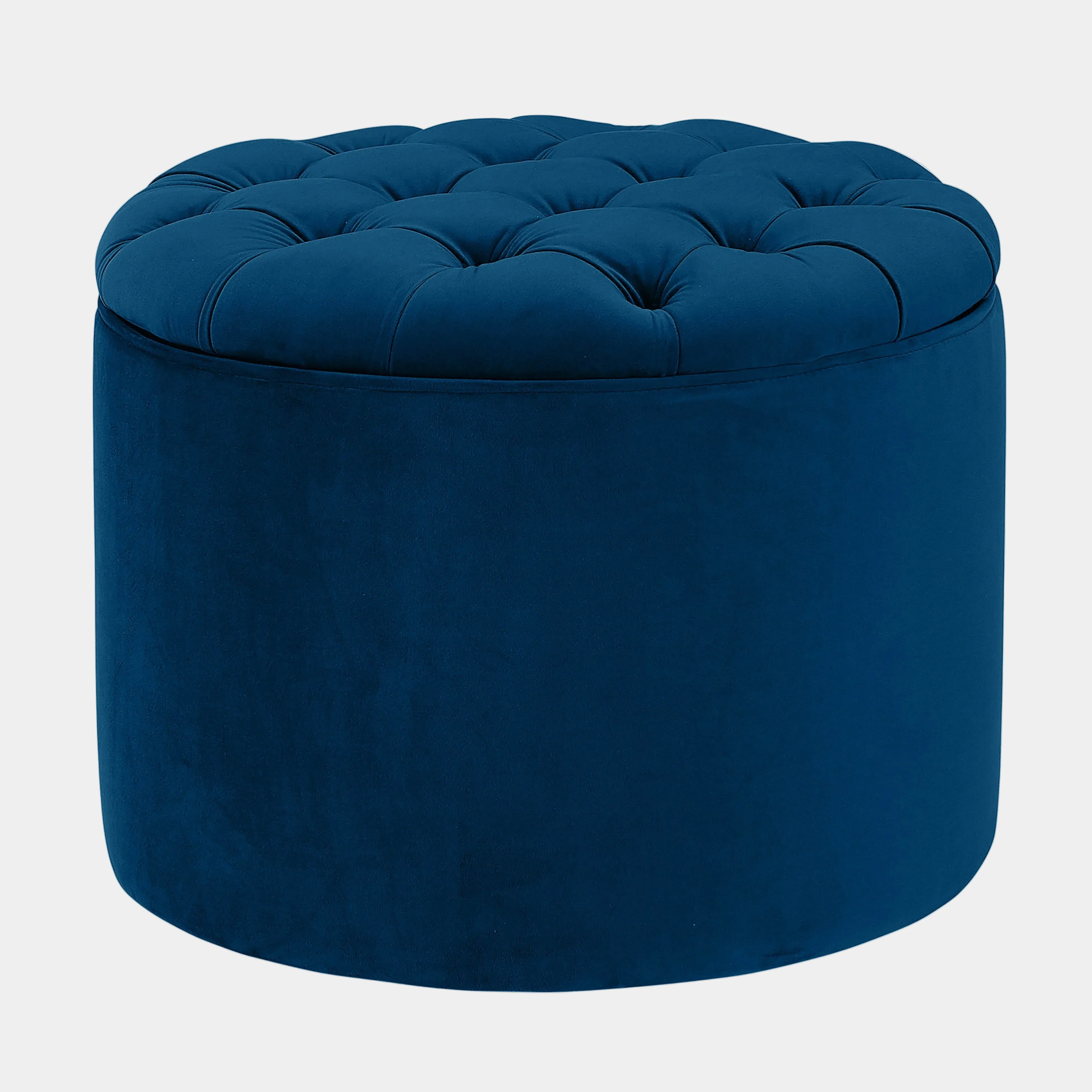 Queen Performance Velvet Round Storage Ottoman - Image 11