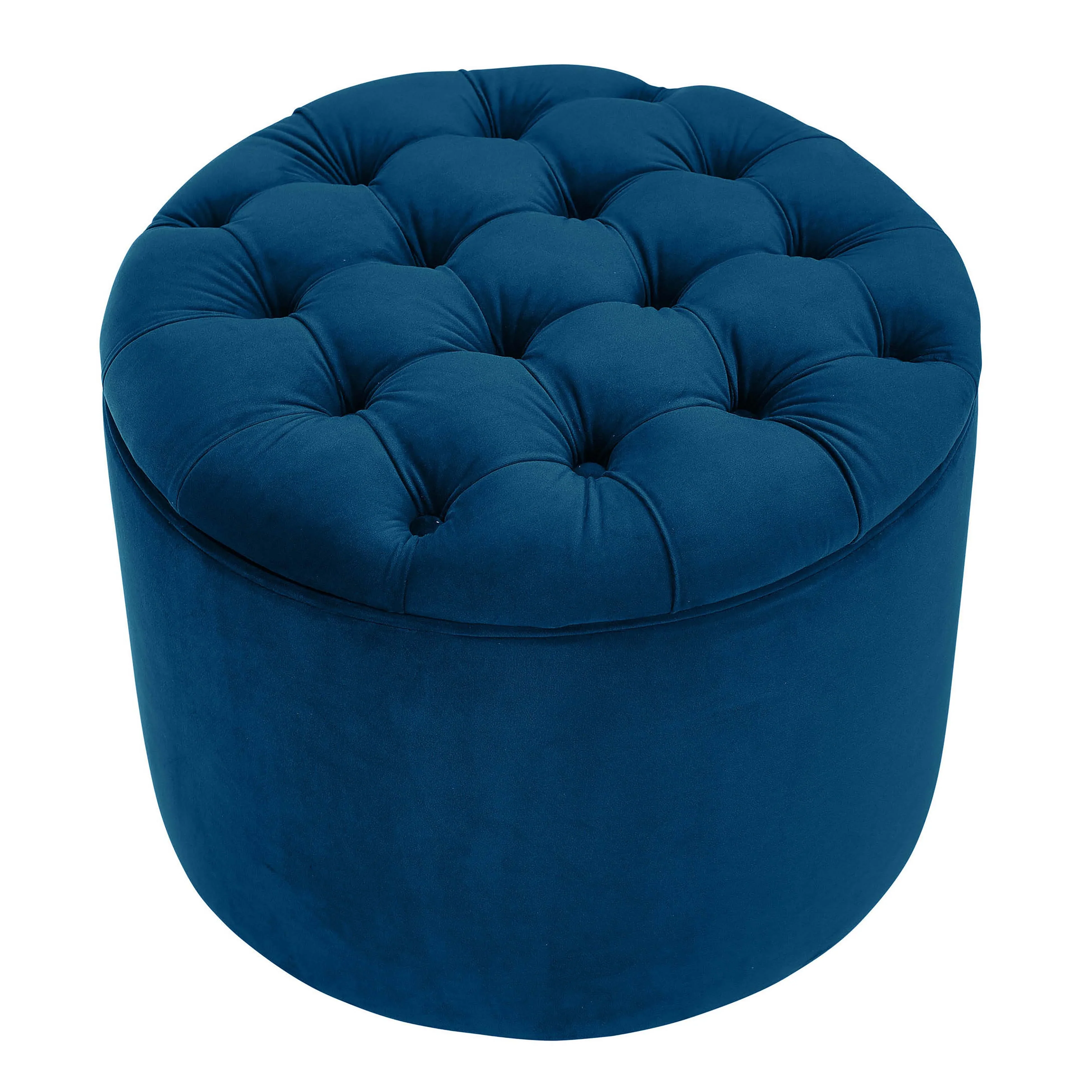 Queen Performance Velvet Round Storage Ottoman - Image 14