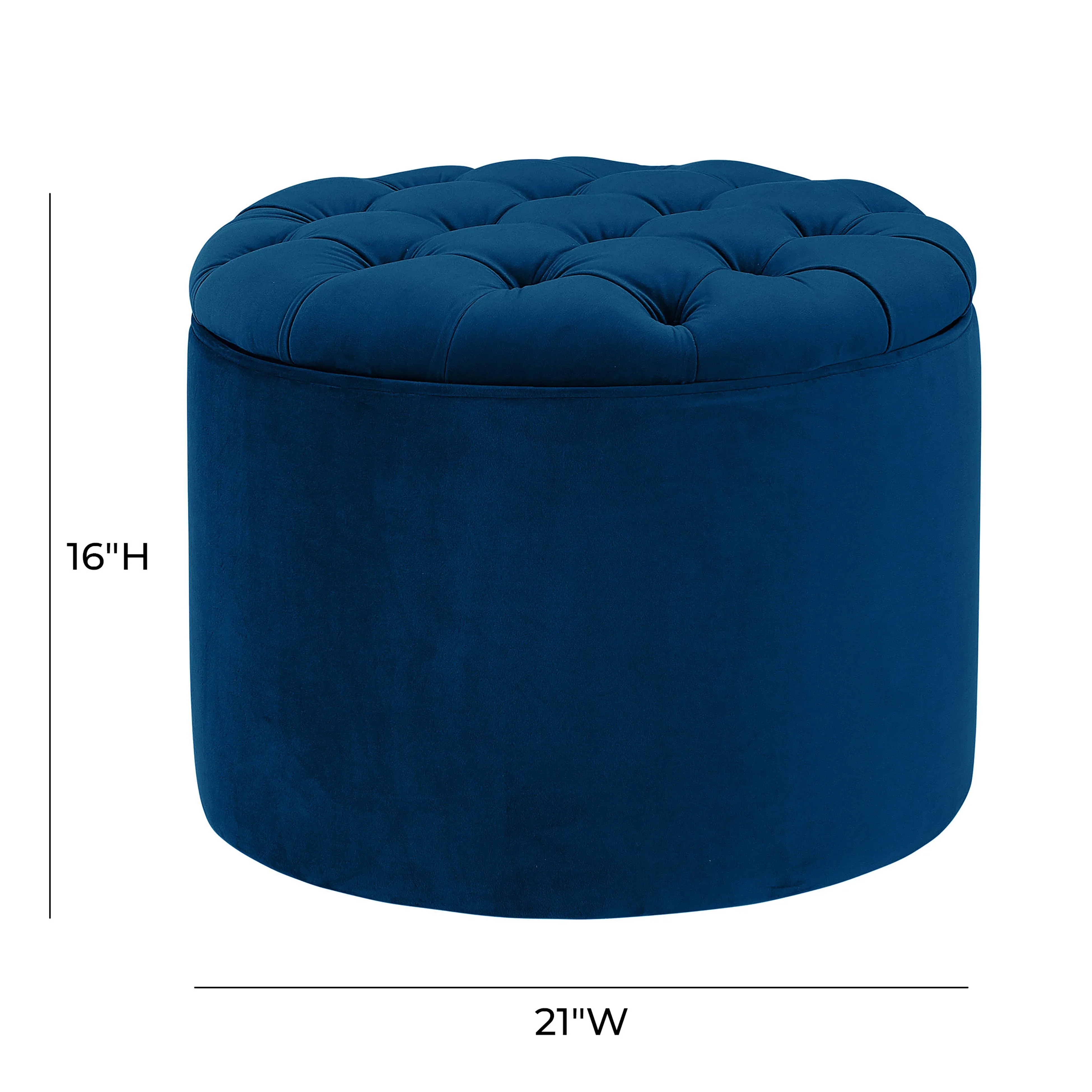 Queen Performance Velvet Round Storage Ottoman - Image 15