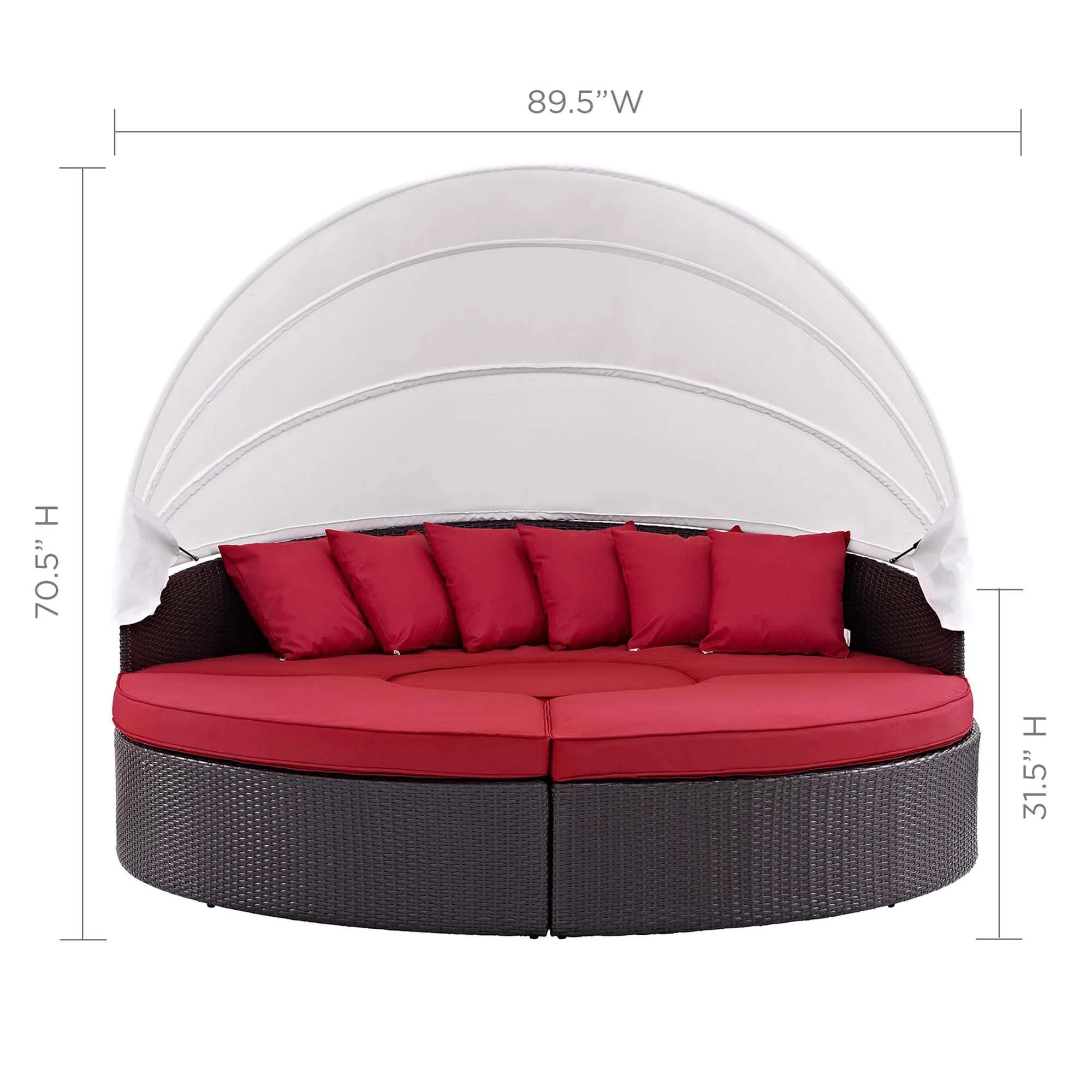 Quest Outdoor Patio Wicker Rattan Canopy Sectional Daybed - Image 29