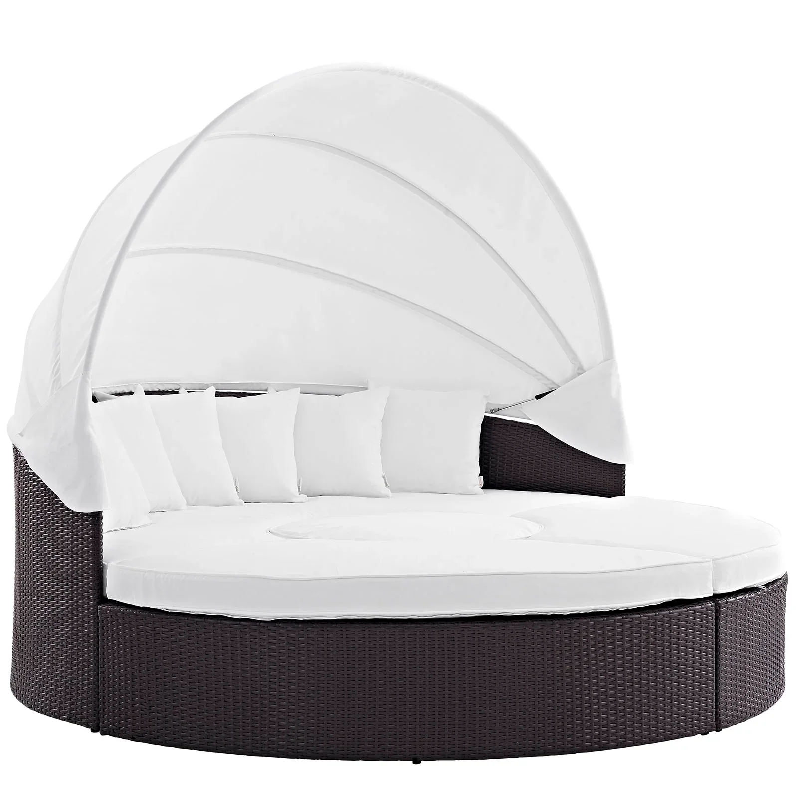 Quest Outdoor Patio Wicker Rattan Canopy Sectional Daybed - Image 45