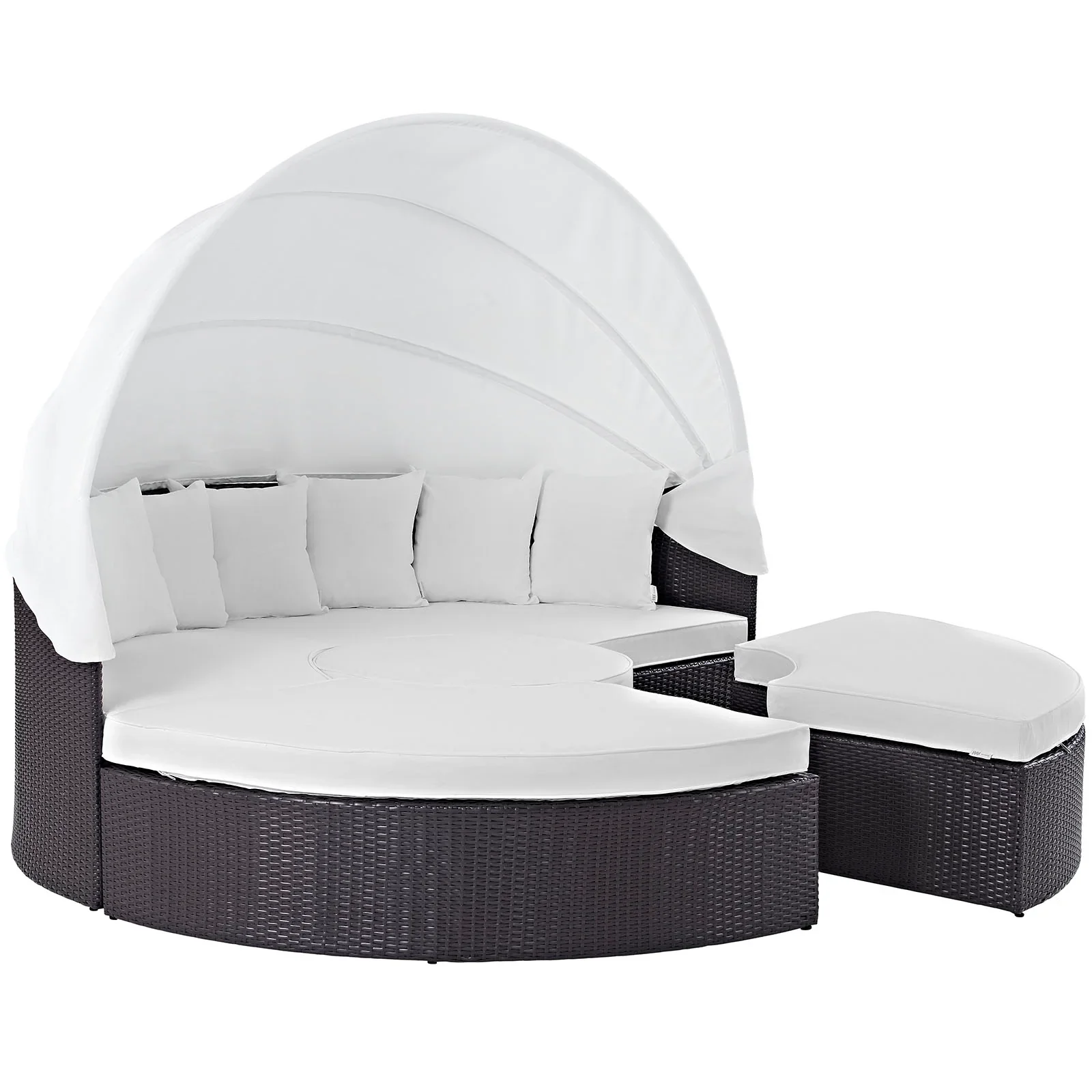 Quest Outdoor Patio Wicker Rattan Canopy Sectional Daybed - Image 48