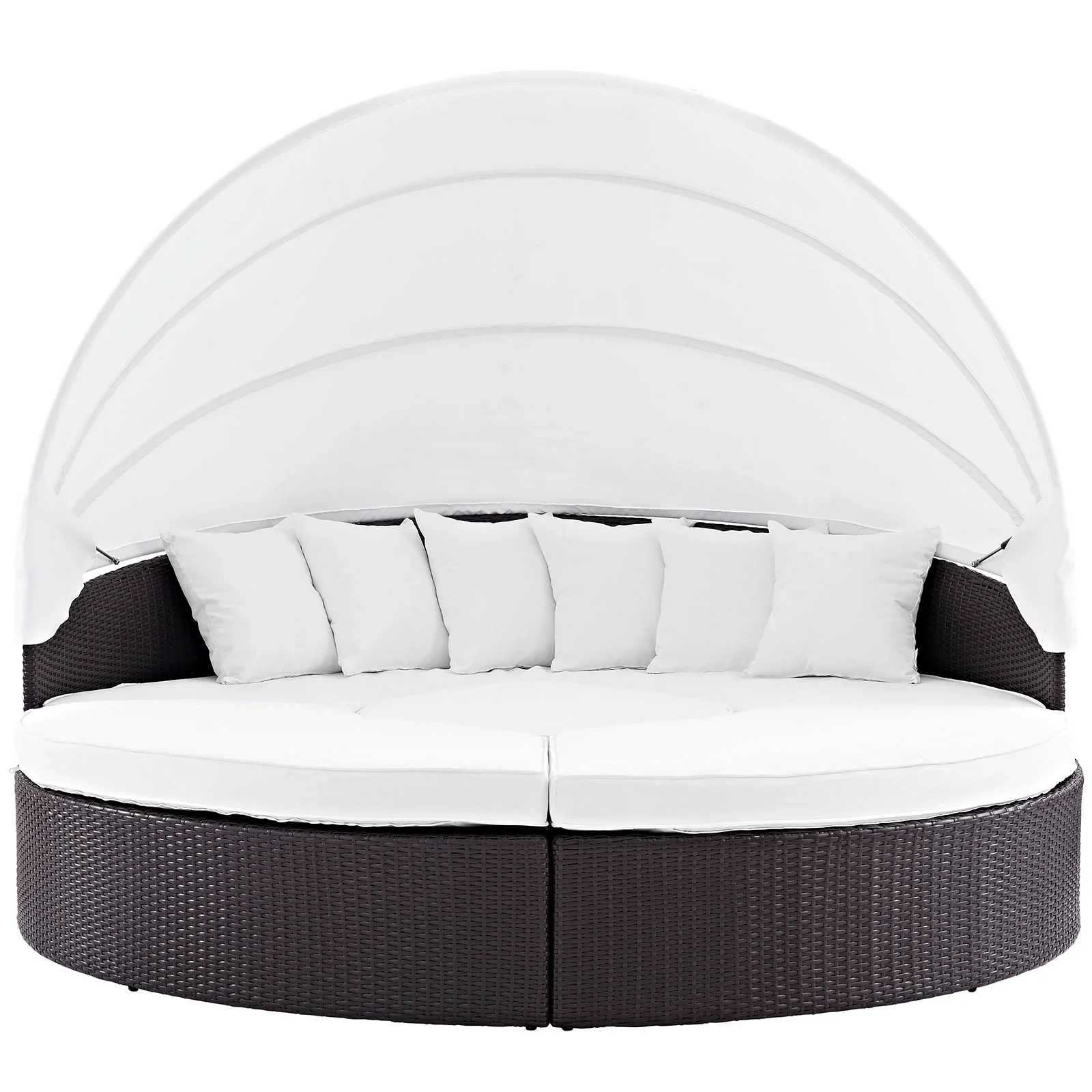 Quest Outdoor Patio Wicker Rattan Canopy Sectional Daybed - Image 50