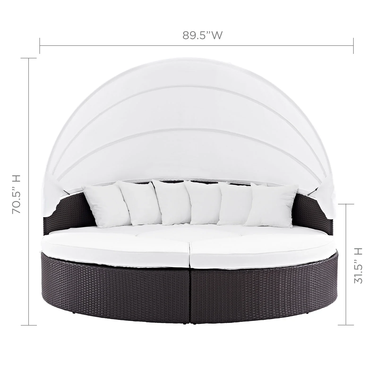 Quest Outdoor Patio Wicker Rattan Canopy Sectional Daybed - Image 53