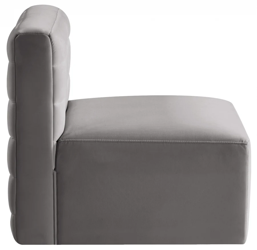Quincy Velvet Upholstered Comfort Armless Modular Chair - Image 20