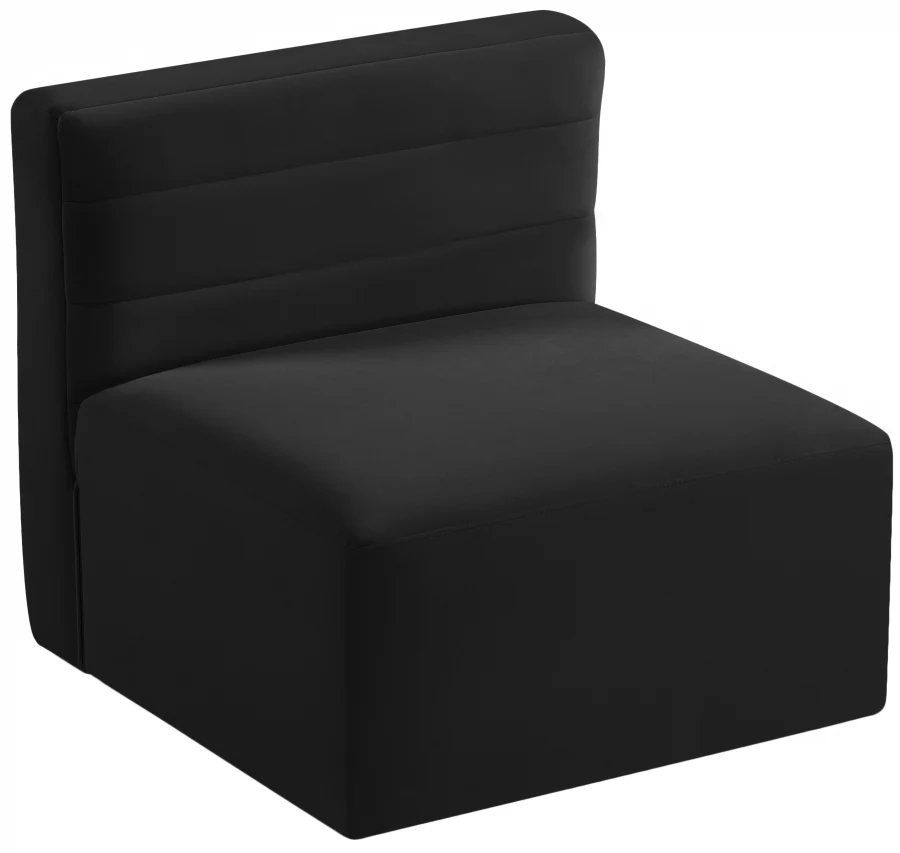 Quincy Velvet Upholstered Comfort Armless Modular Chair - Image 3